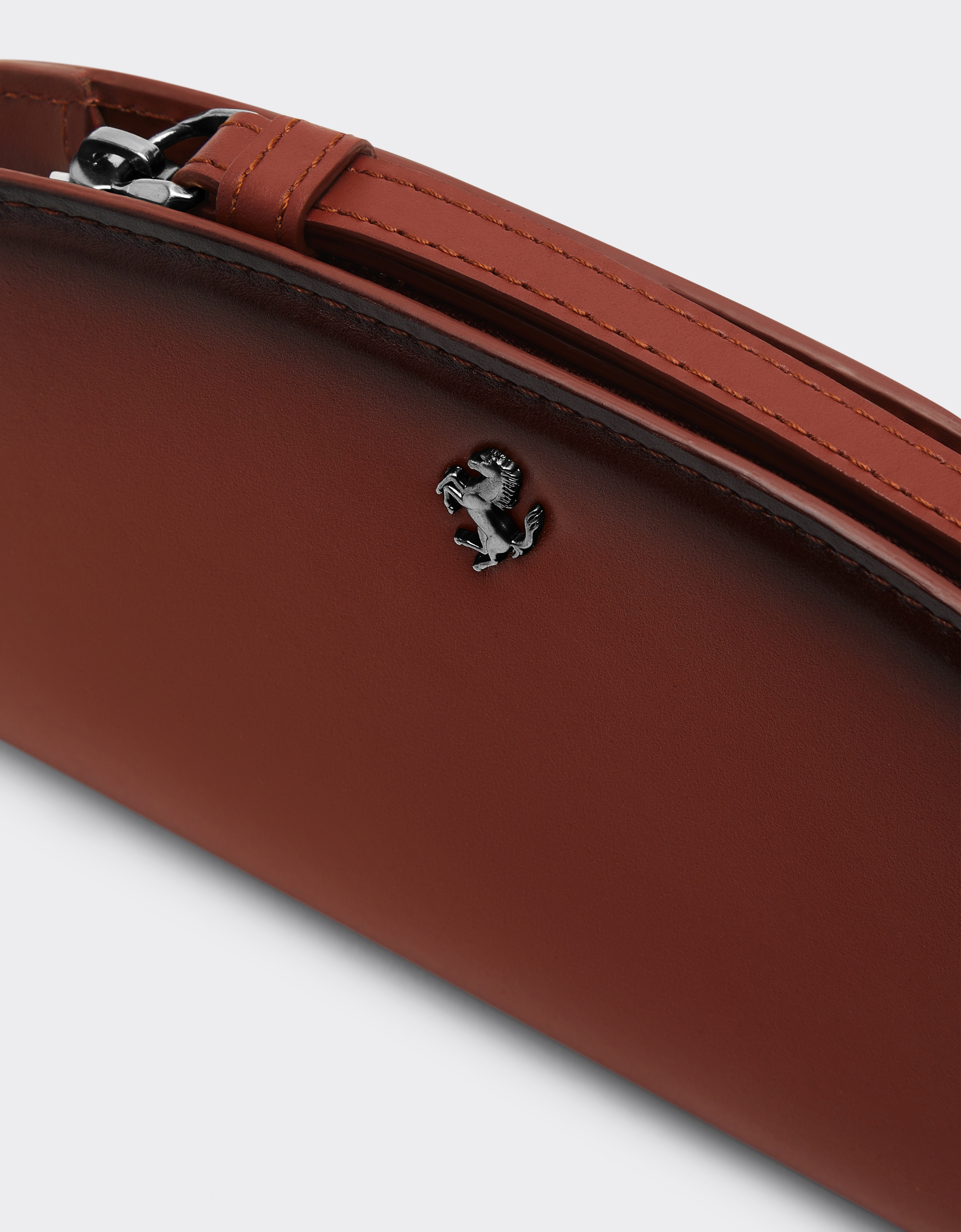 Ferrari La  Dino Pouch In Gradient Leather In Brown