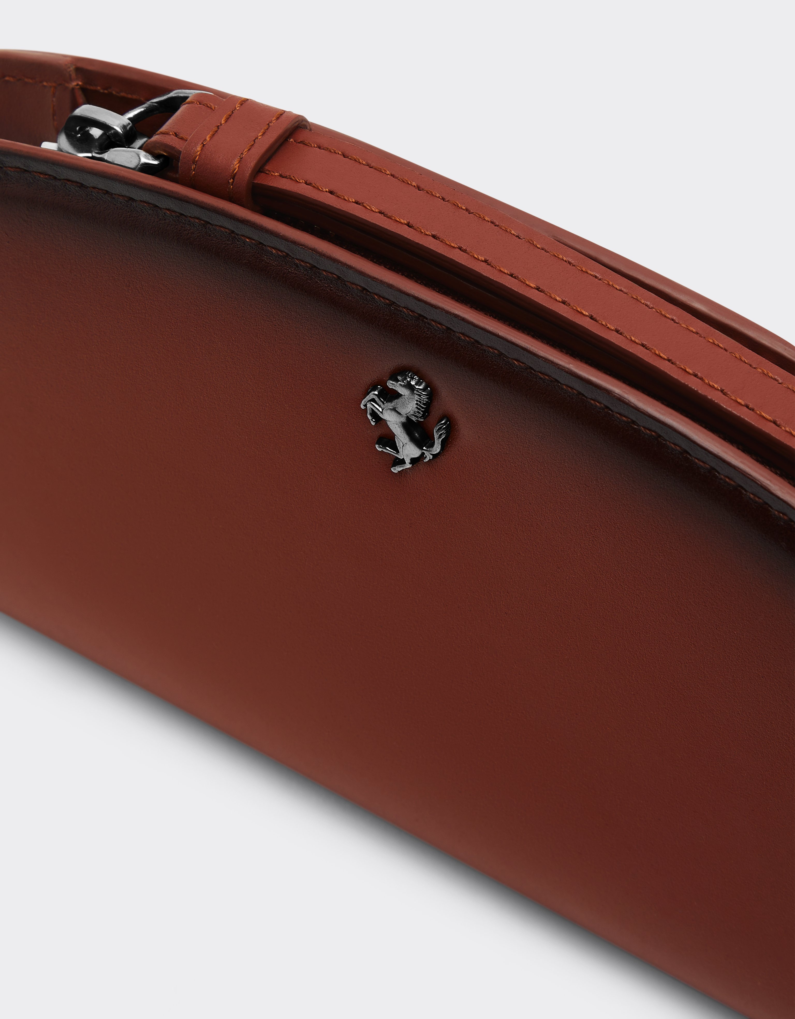 Ferrari La Dino Pouch In Gradient Leather In Brown
