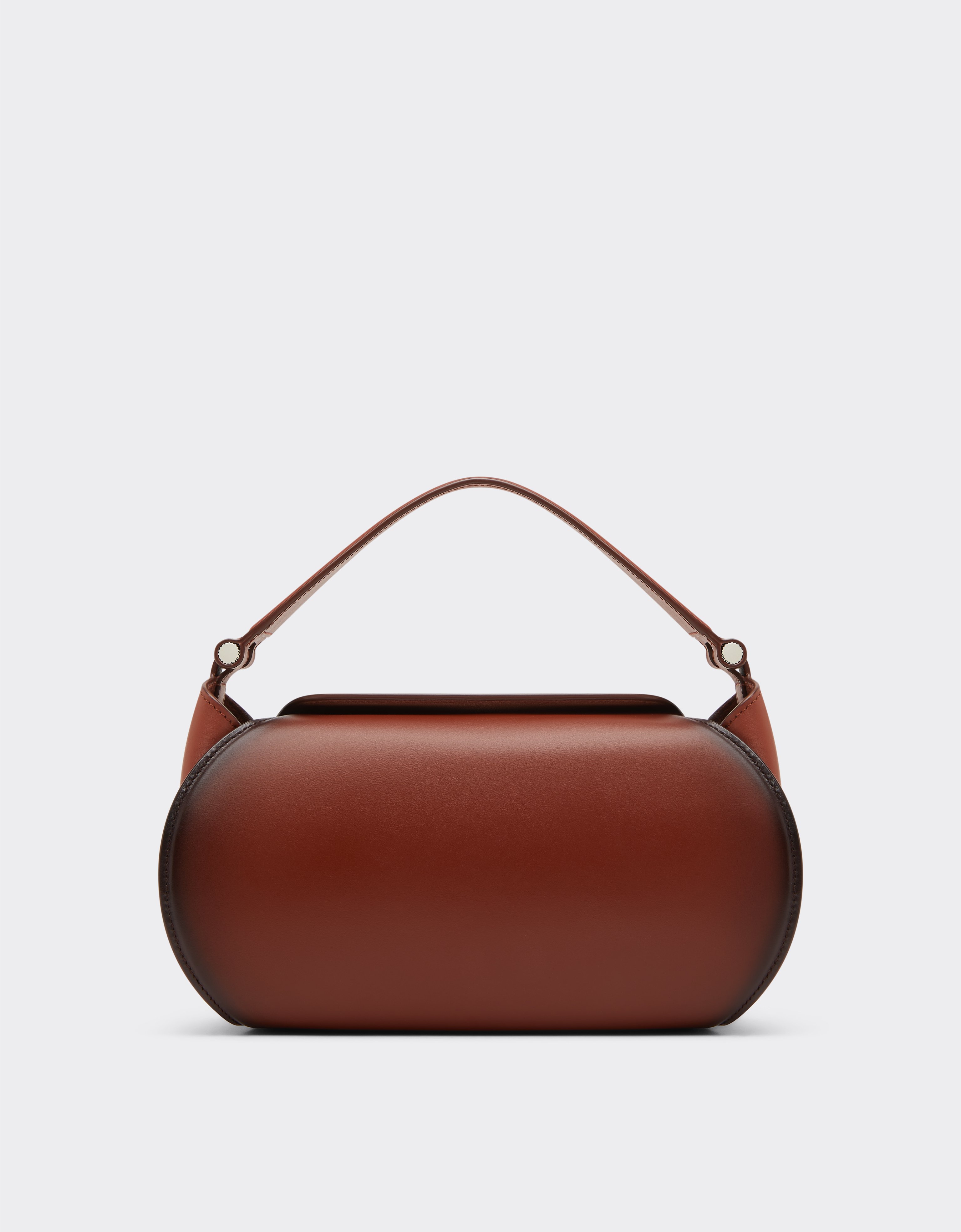 Ferrari La Dino Top Handle Bag In Gradient Leather In Brown