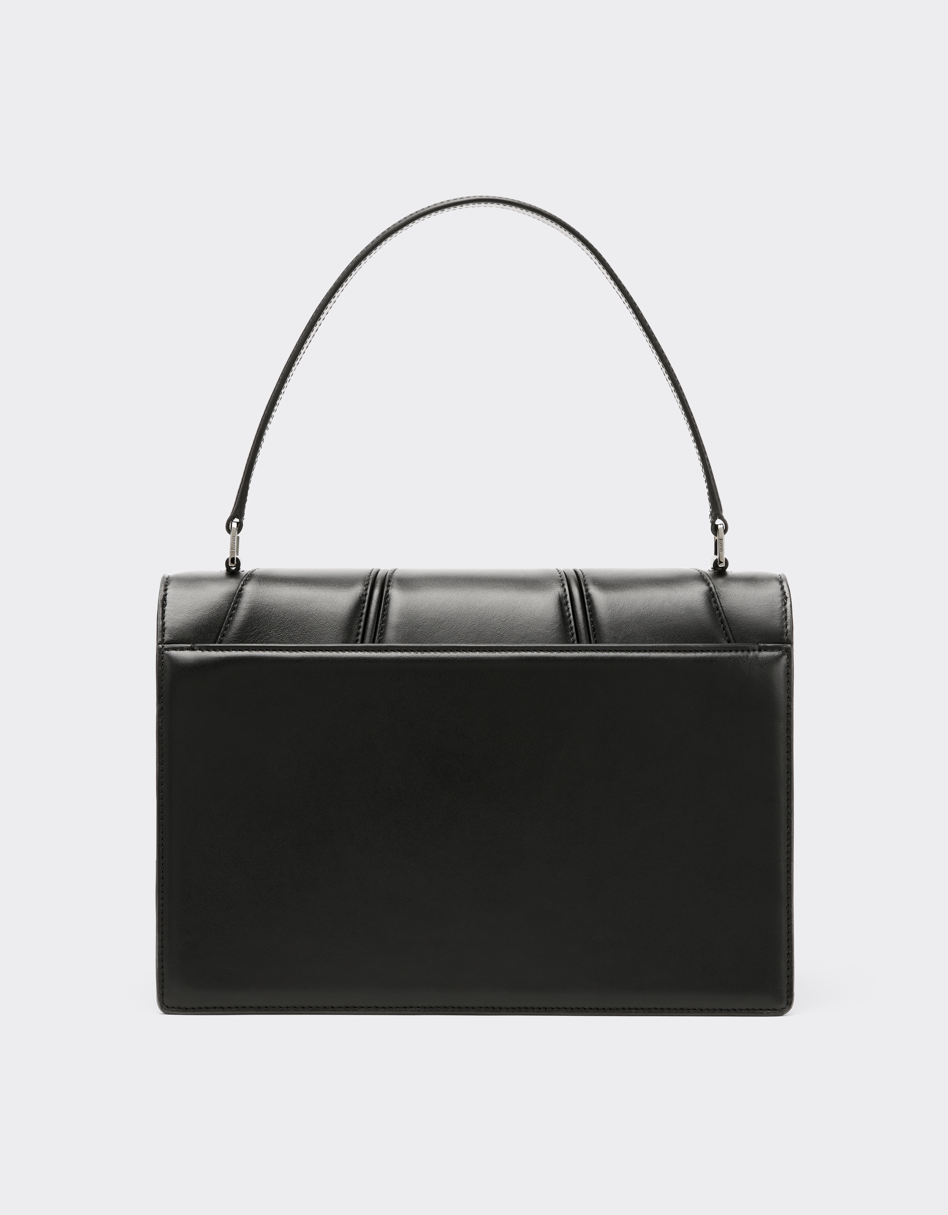 Ferrari Crossbody Bag In Smooth Leather With 3d Motifs In Black