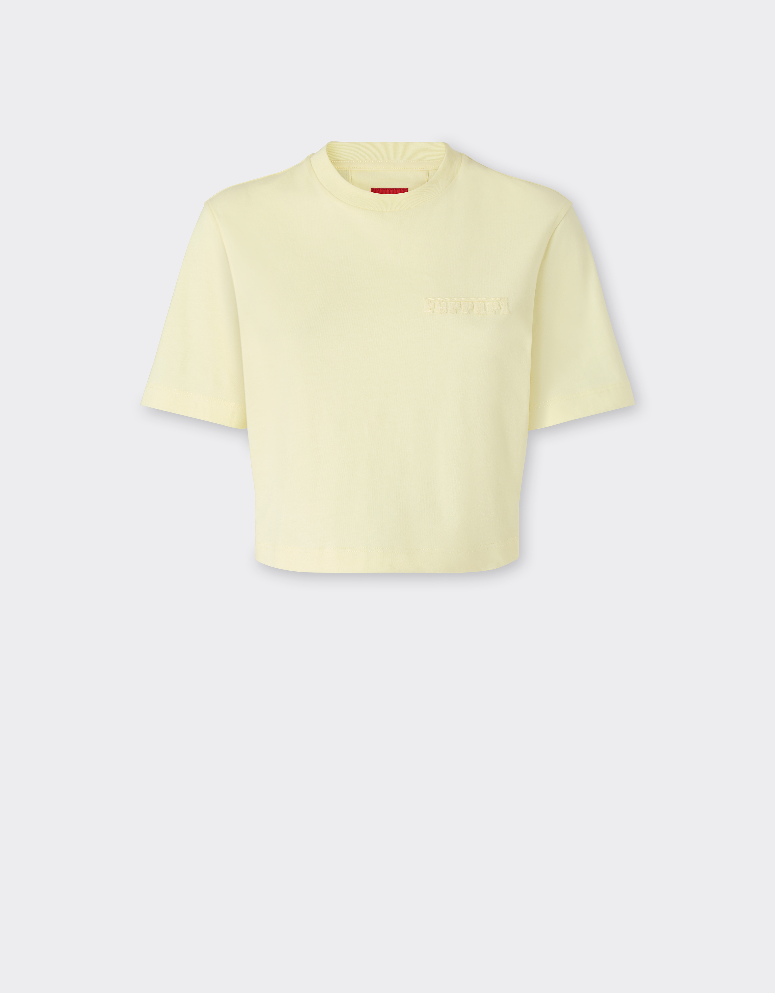 女士Giallo IrisCrop cotton T-shirt| 法拉利®