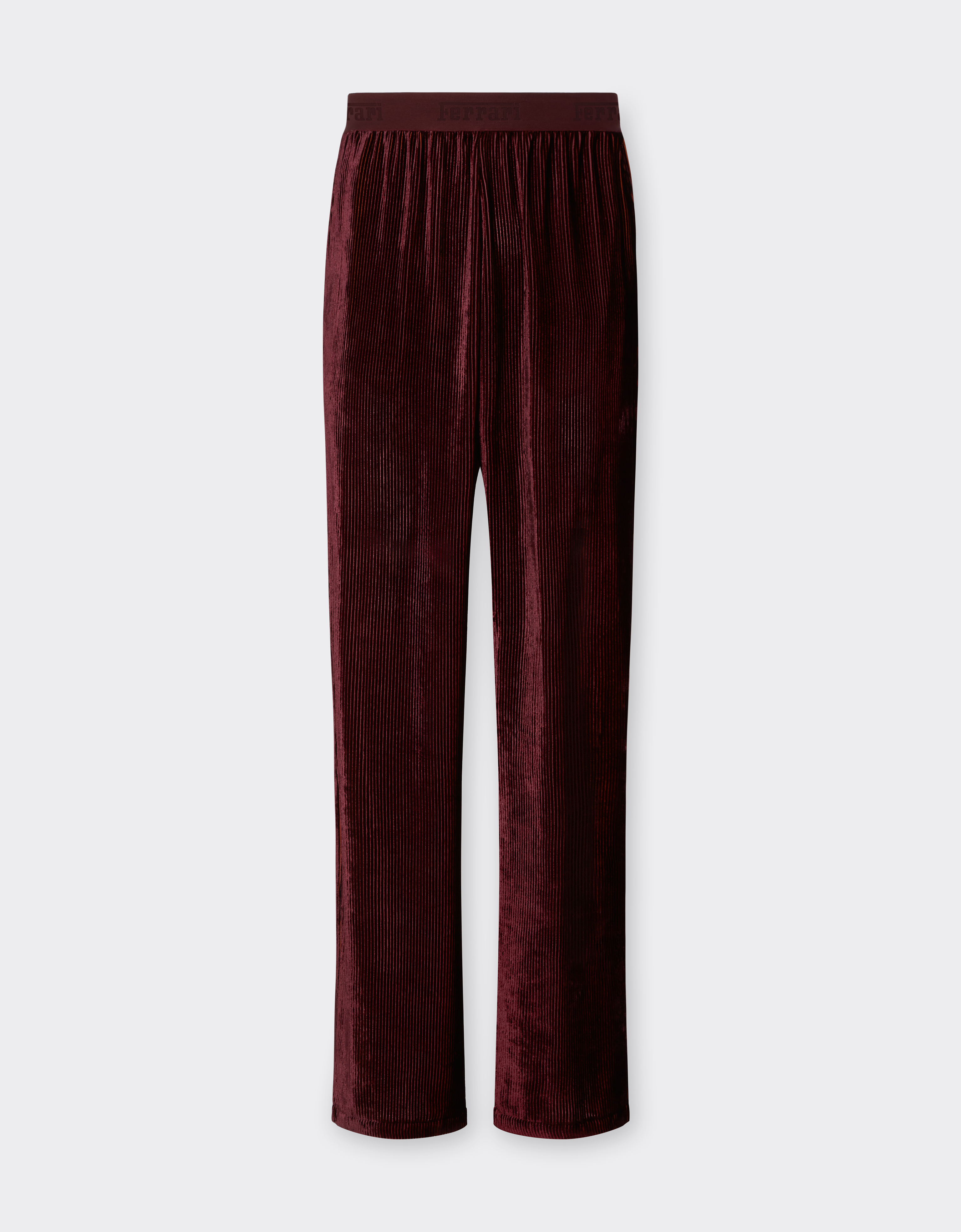 Ferrari Shiny Corduroy Pants In Brown