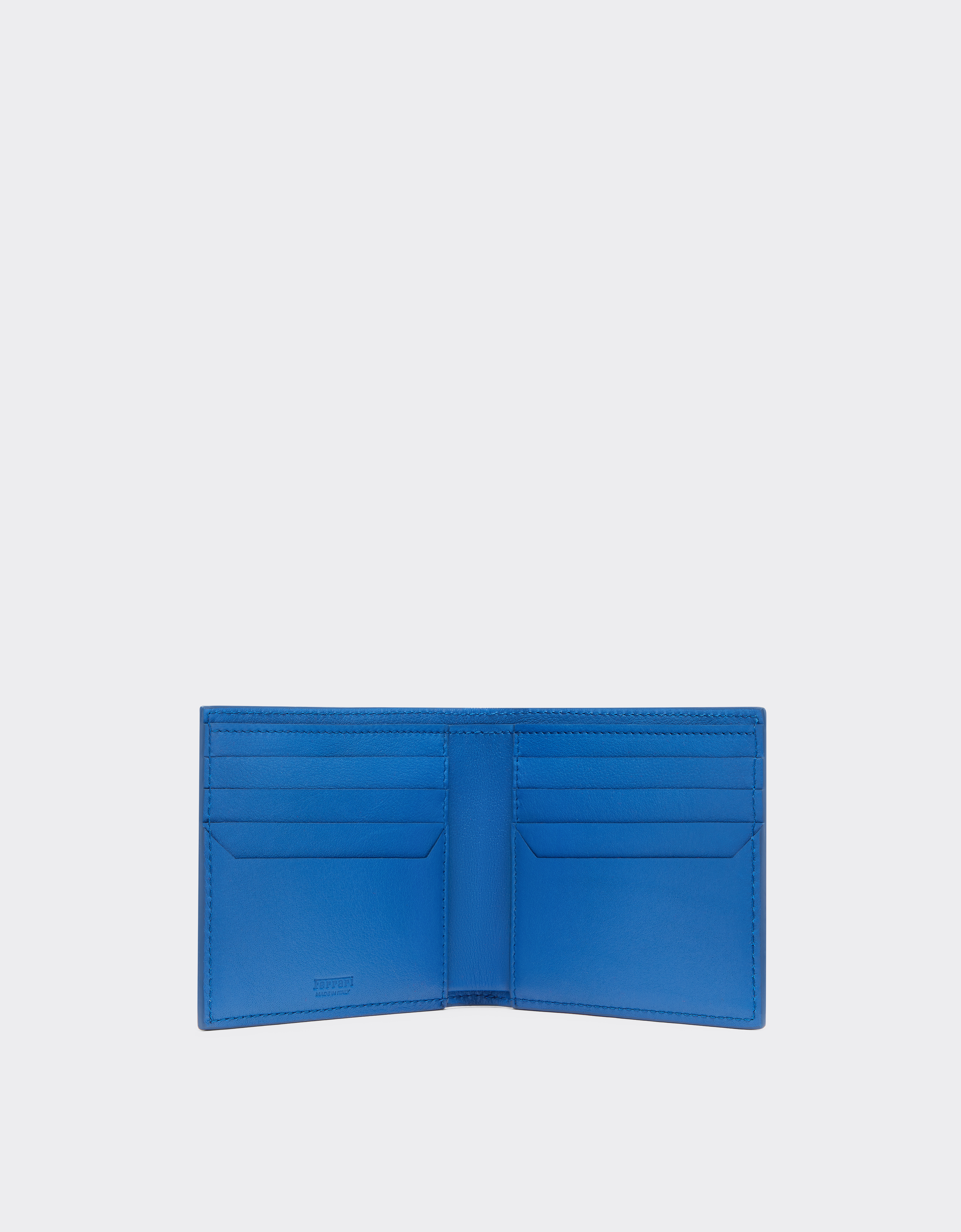 Ferrari Horizontal Wallet In Smooth Nappa Leather In Klein Blue