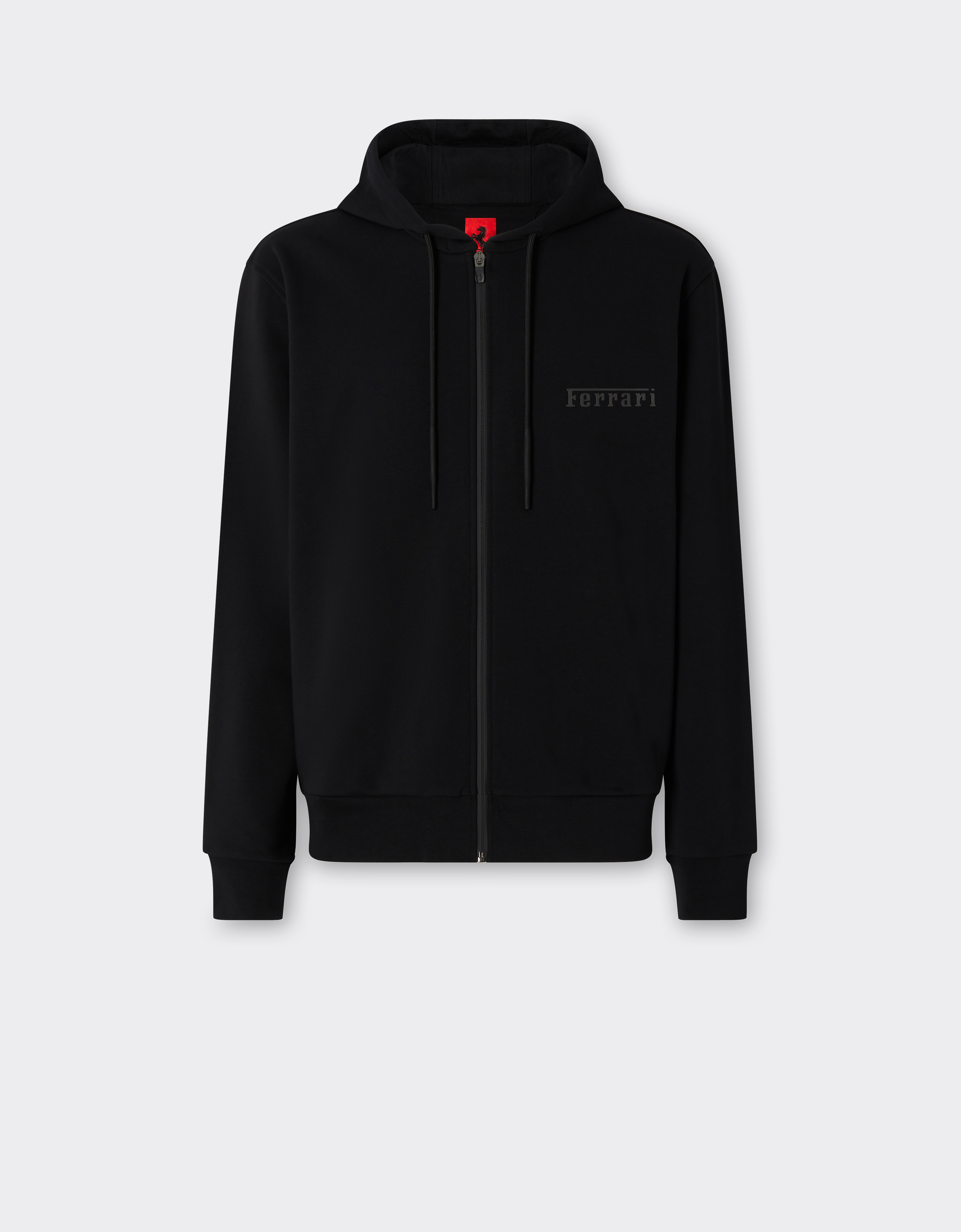 Shop Ferrari Hooded Sweatshirt With  Logo In Black