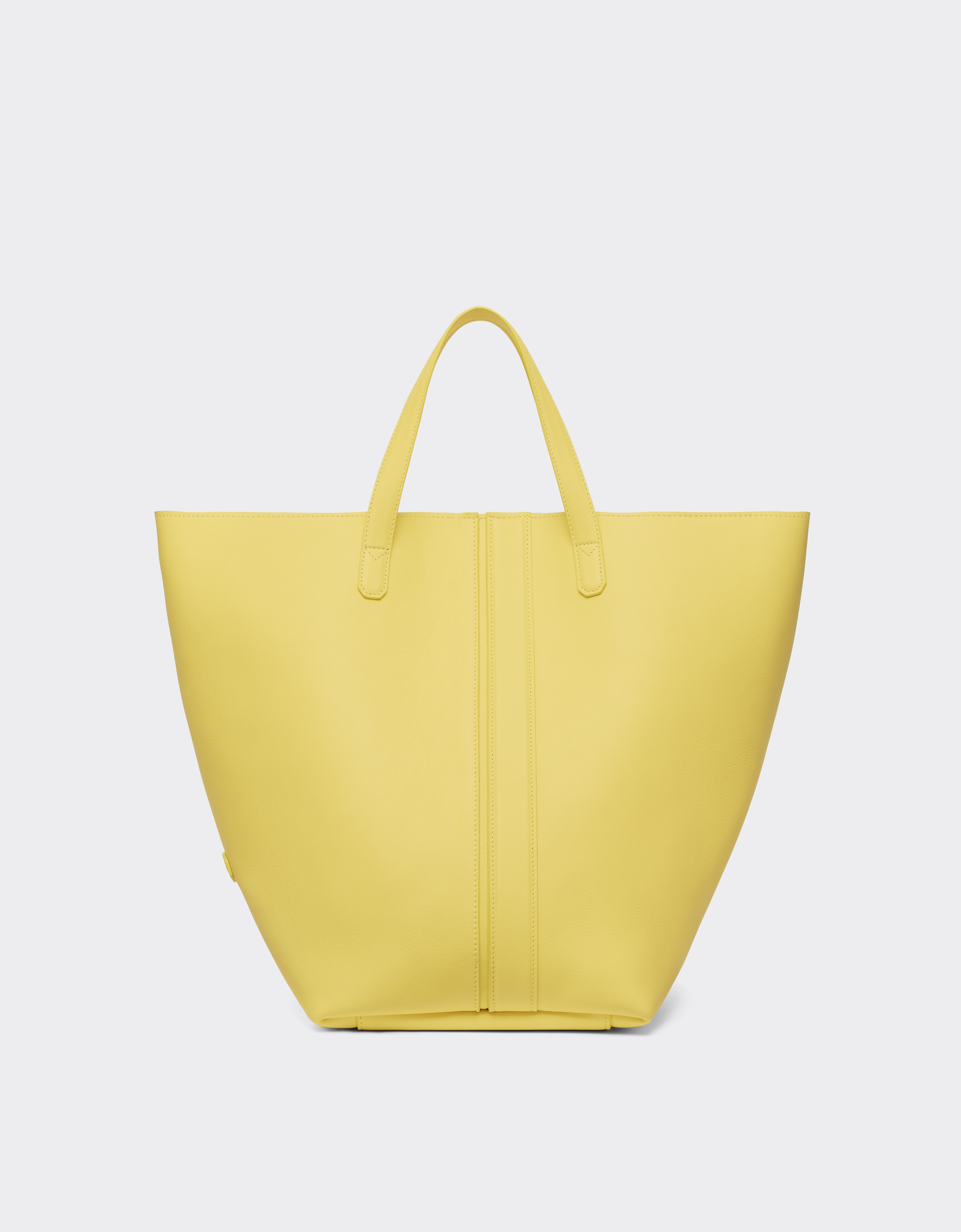 Ferrari Tote Bag In Smooth Nappa Leather In Giallo Modena