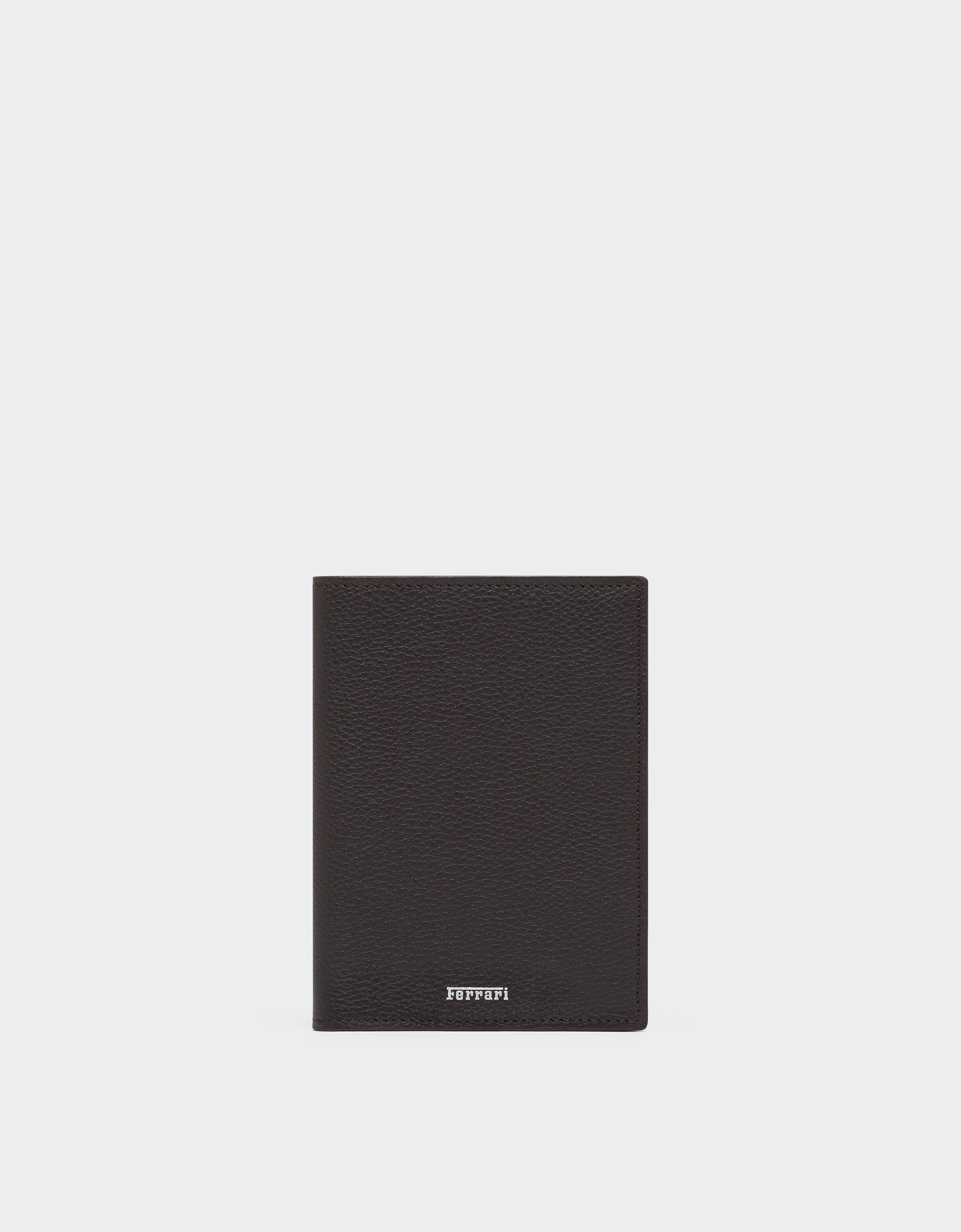 Ferrari Men's Dark Brown Passport Holder In Garnet Leather - Other Small Leather Goods Os