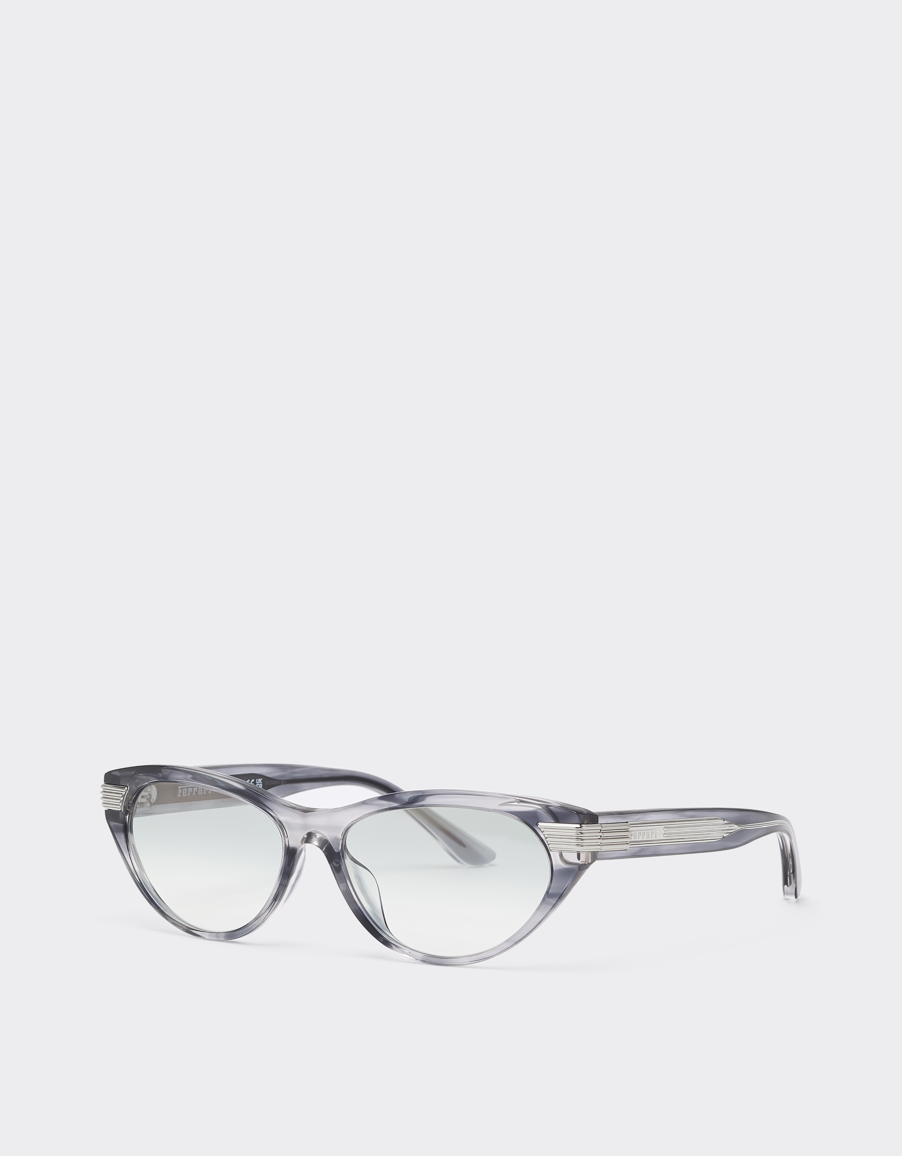 Ferrari Blue Stripedacetate Sunglasses With Gray Gradient Mirrored Lenses