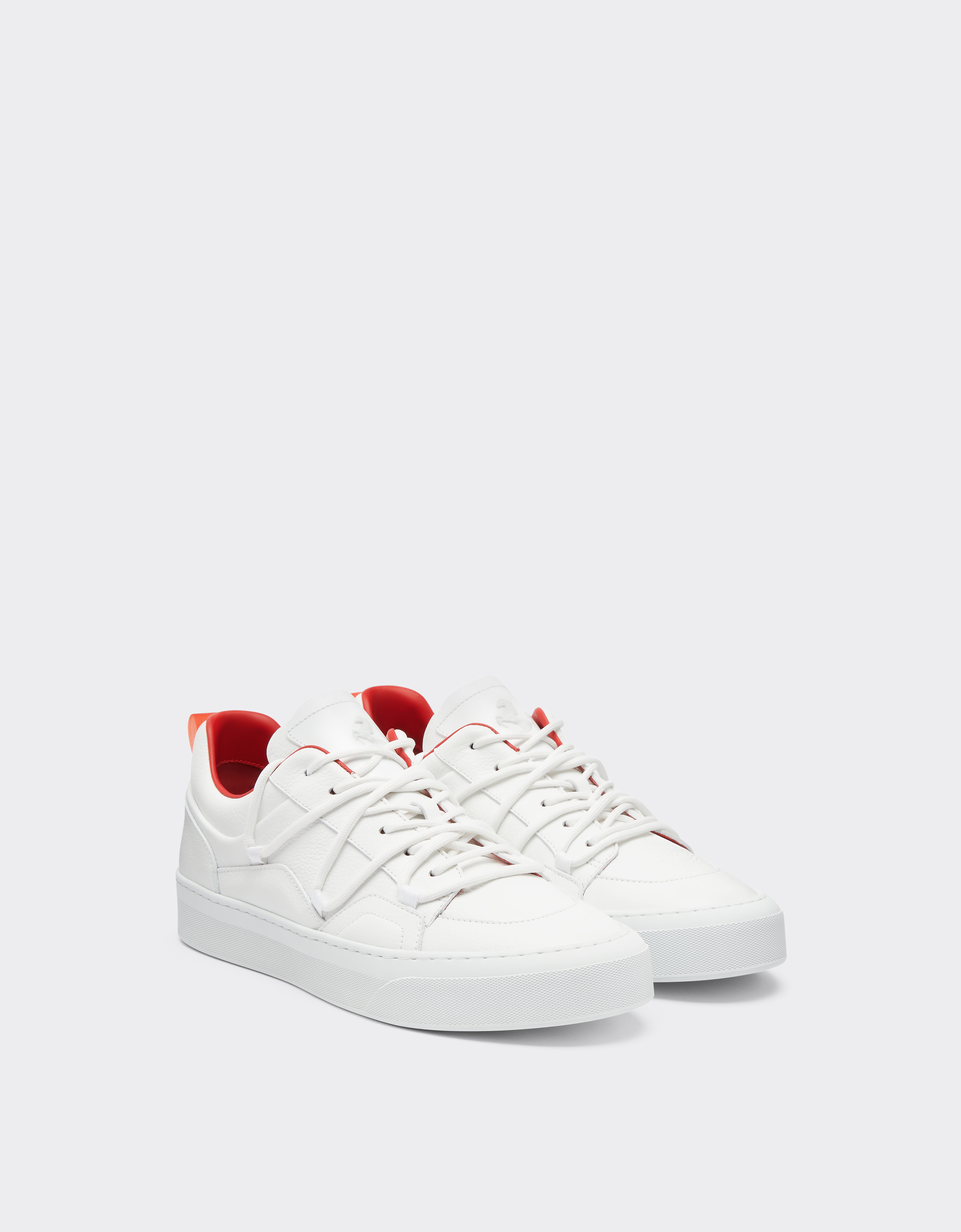 Ferrari Leather Trainers In Optical White