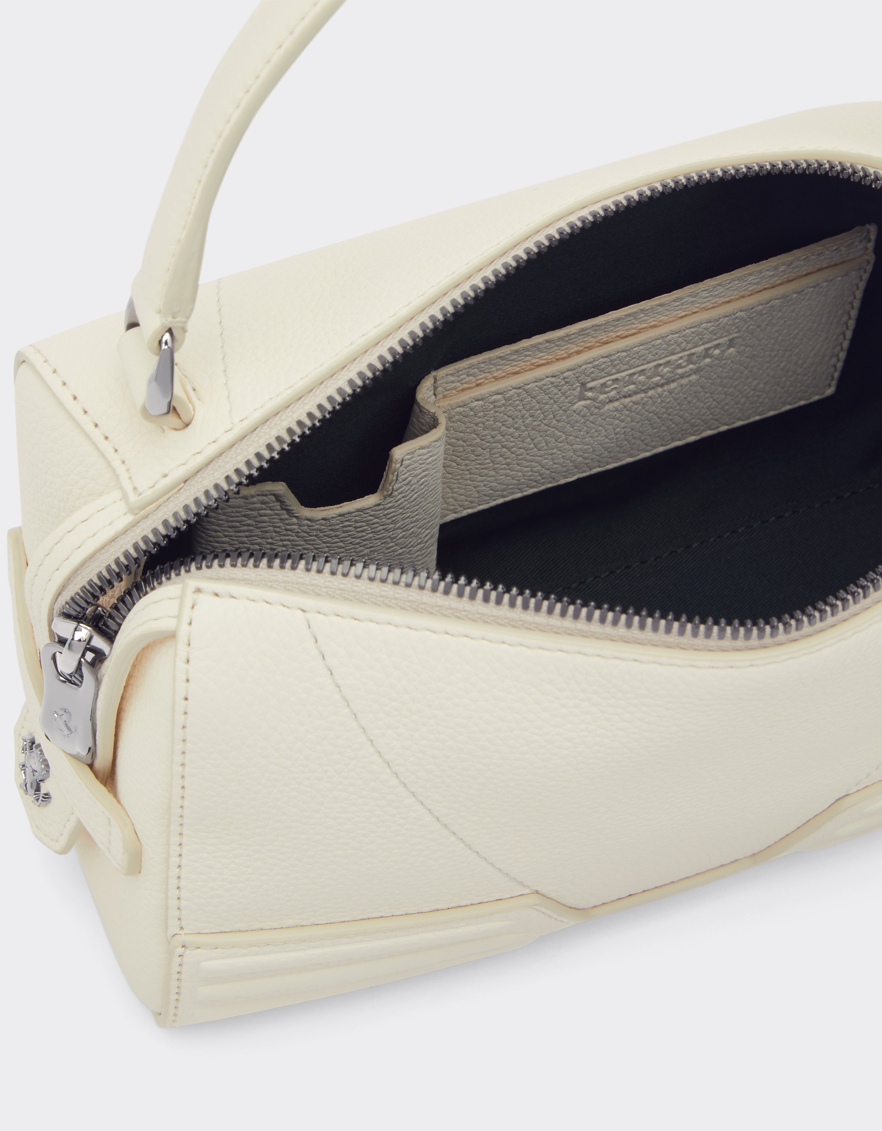 Ferrari Gt Soft Micro Bag In Grained Leather In Ivory