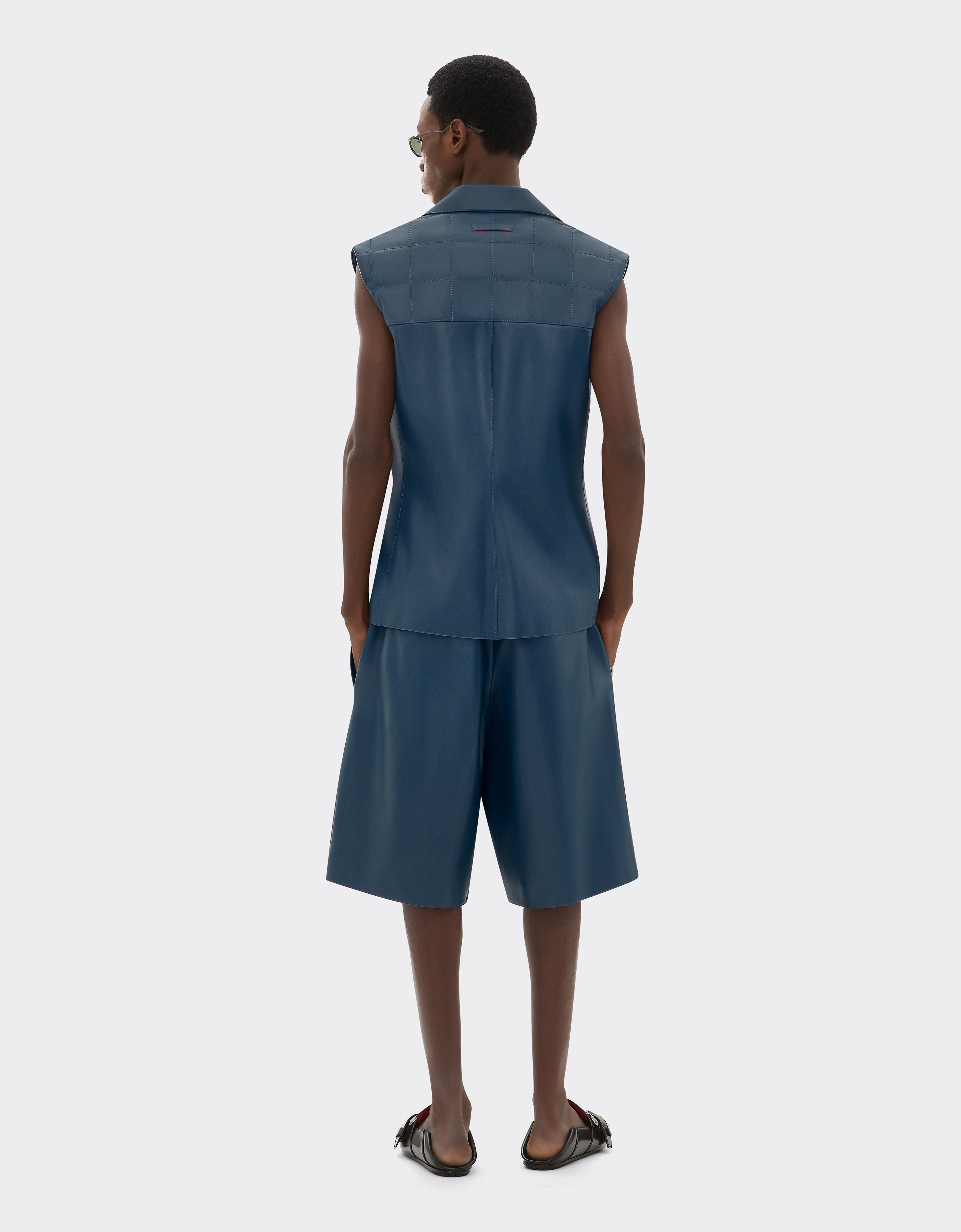 Ferrari Bermuda Shorts In Semi-gloss Nappa Leather