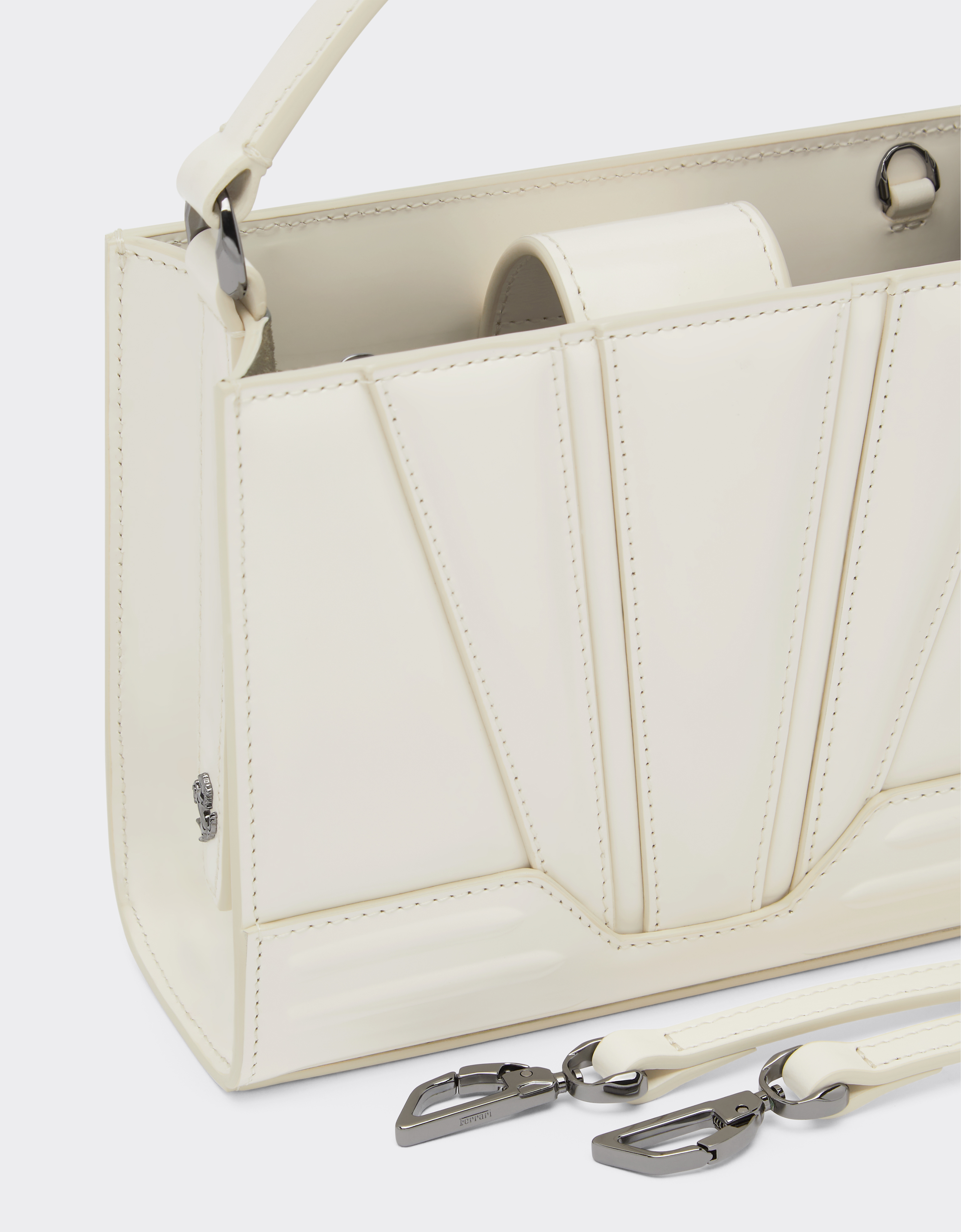 Ferrari Gt Micro Brushed Leather Tote Bag In Ivory
