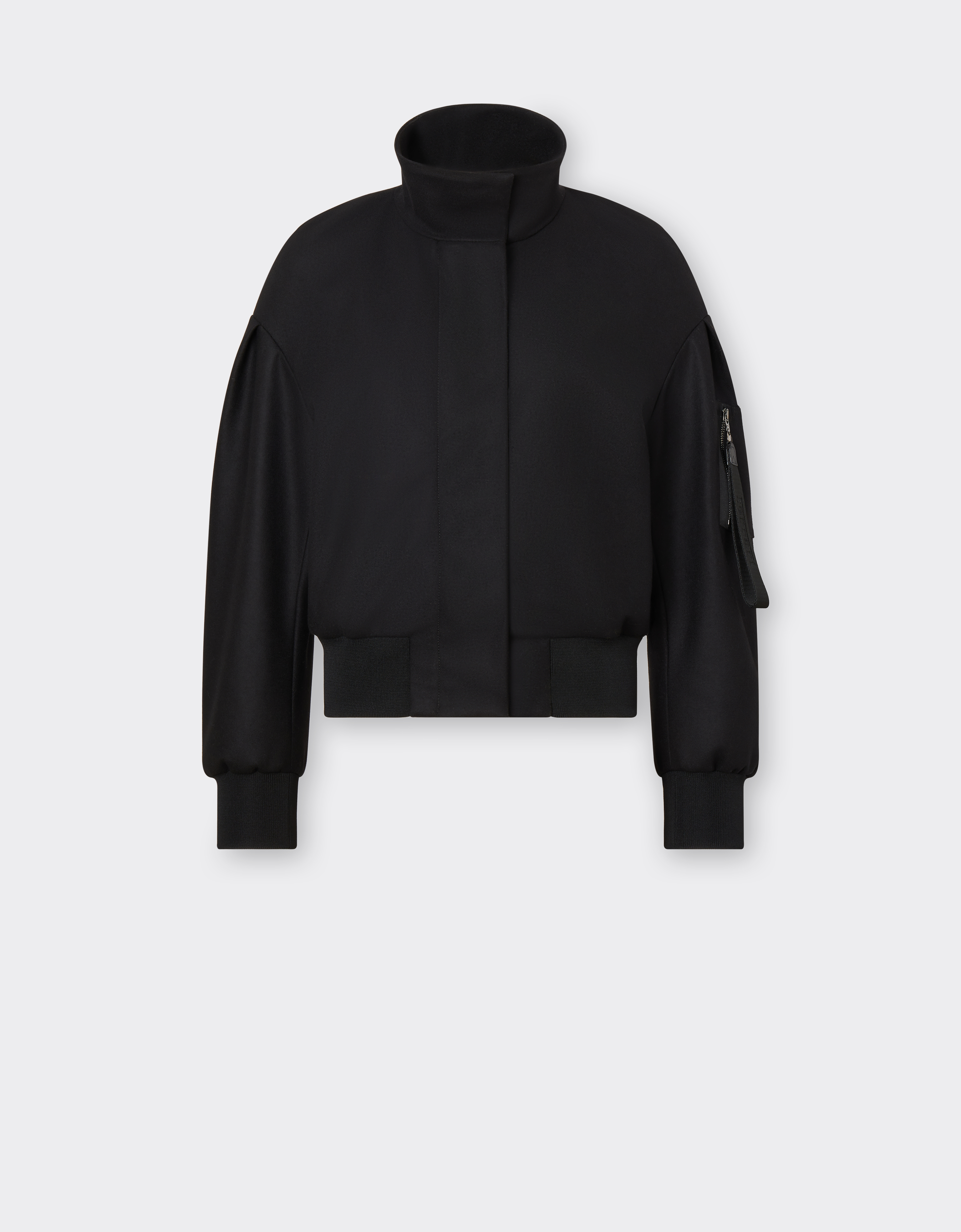 FERRARI FERRARI BOMBER JACKET IN WOOL, NYLON AND CASHMERE WITH 3D GROSGRAIN TAPING