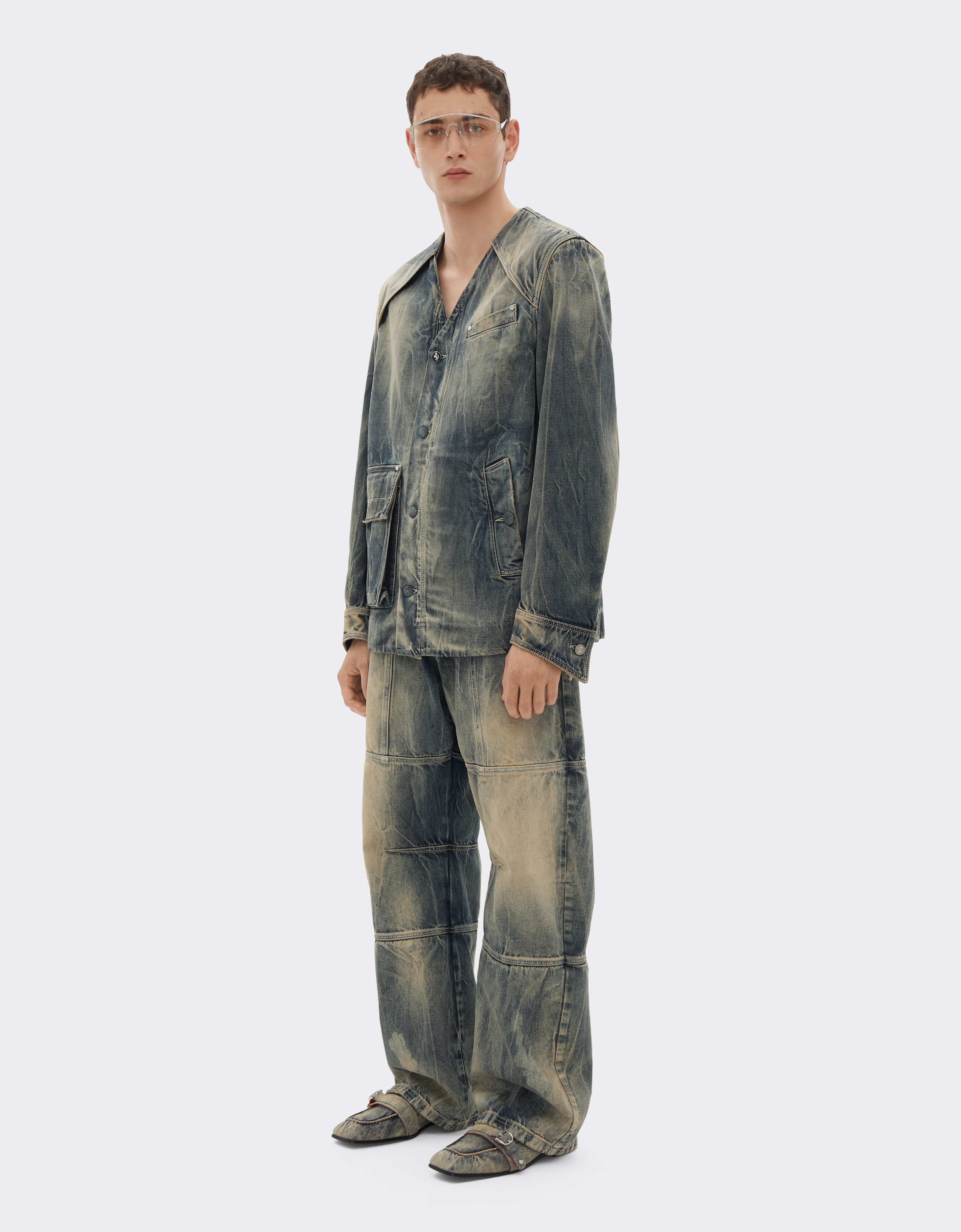  Ferrari Hose Aus Acidowasch-denim - Male Hosen Blu Denim 36 