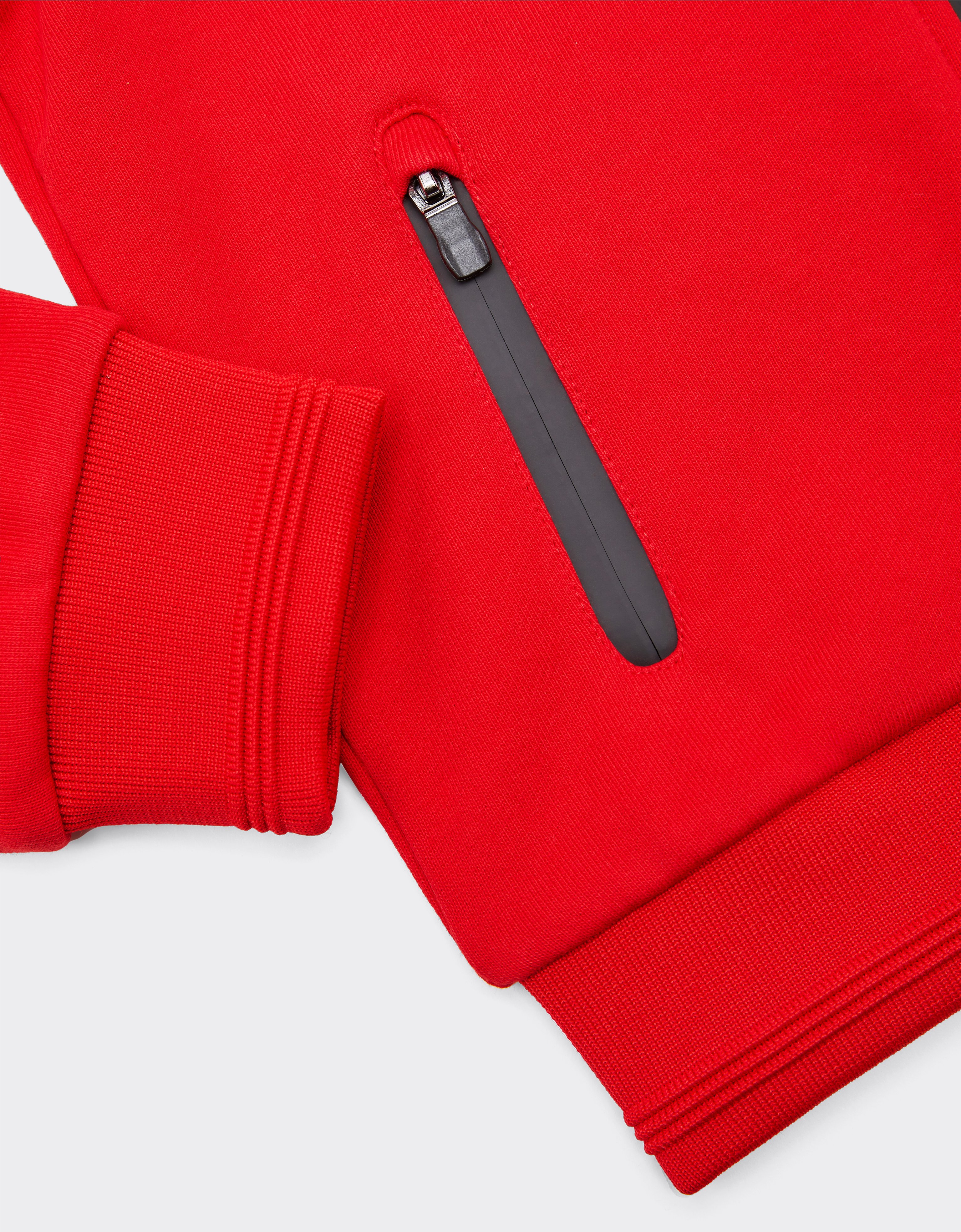 Ferrari French Terry Sweatshirt With Hood And Zip In Rosso Corsa