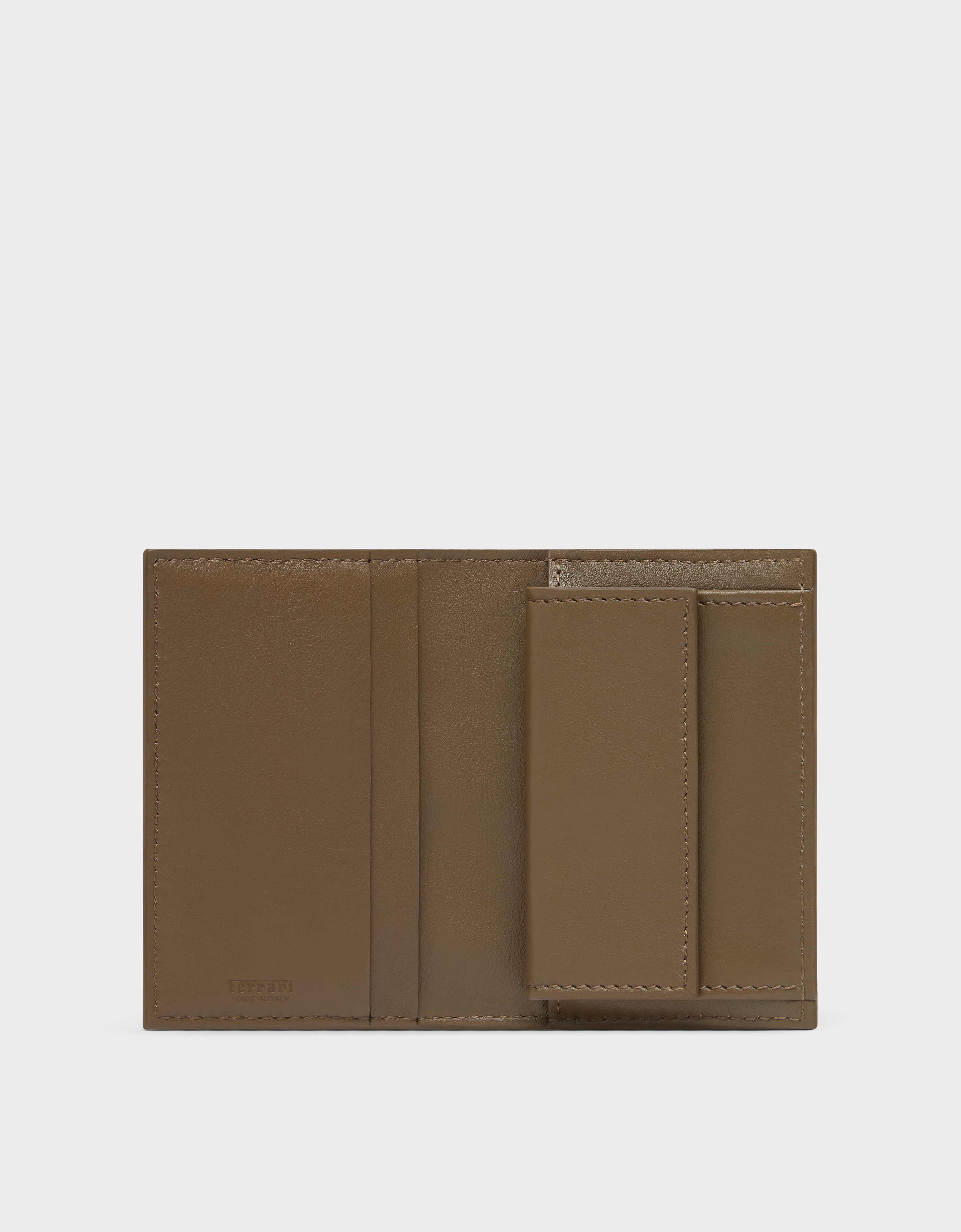  Ferrari Card Holder With Smooth Leather Pocket - Male Wallets Khaki Green Os 