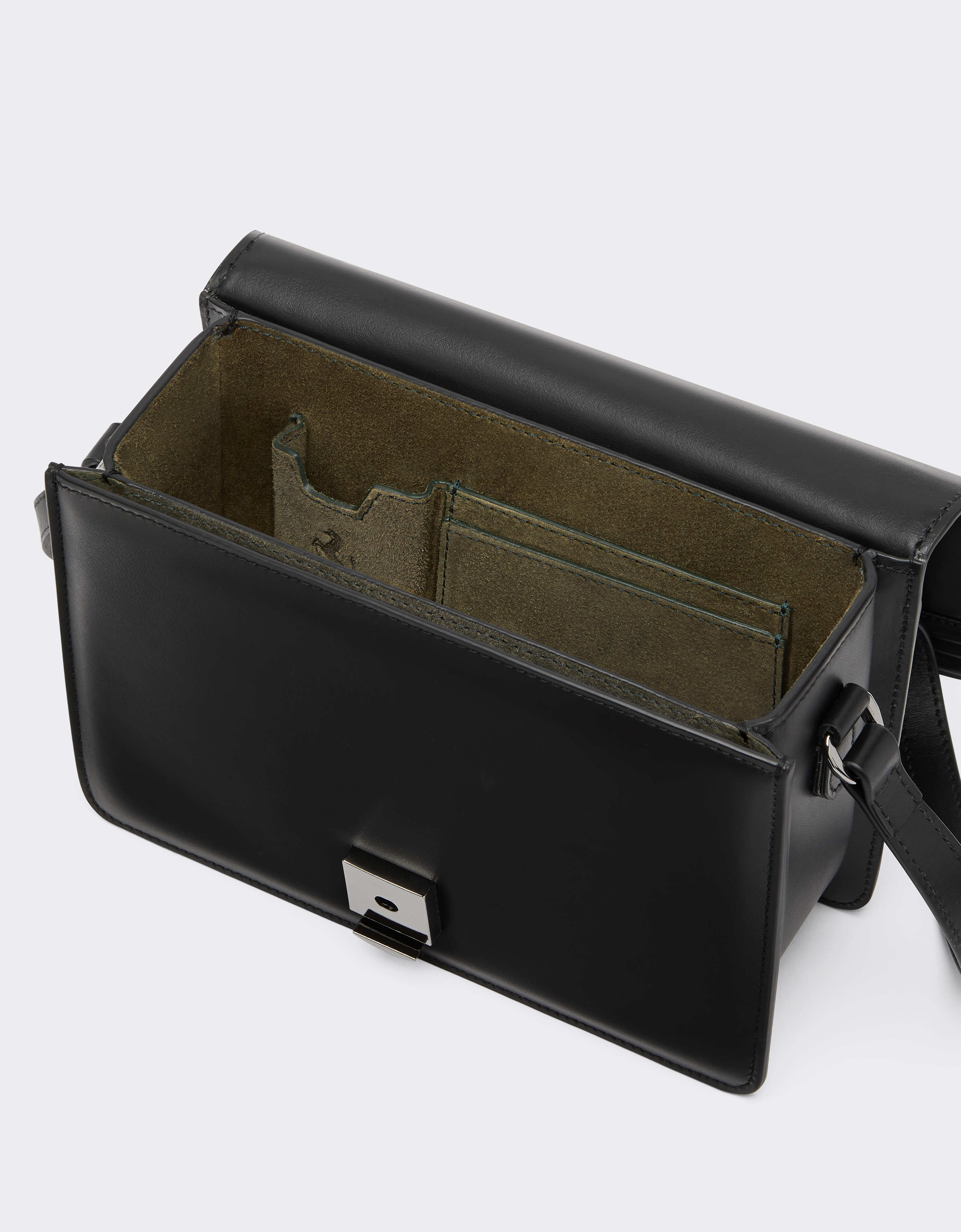 Ferrari GT crossbody bag in smooth leather in Black | Ferrari®