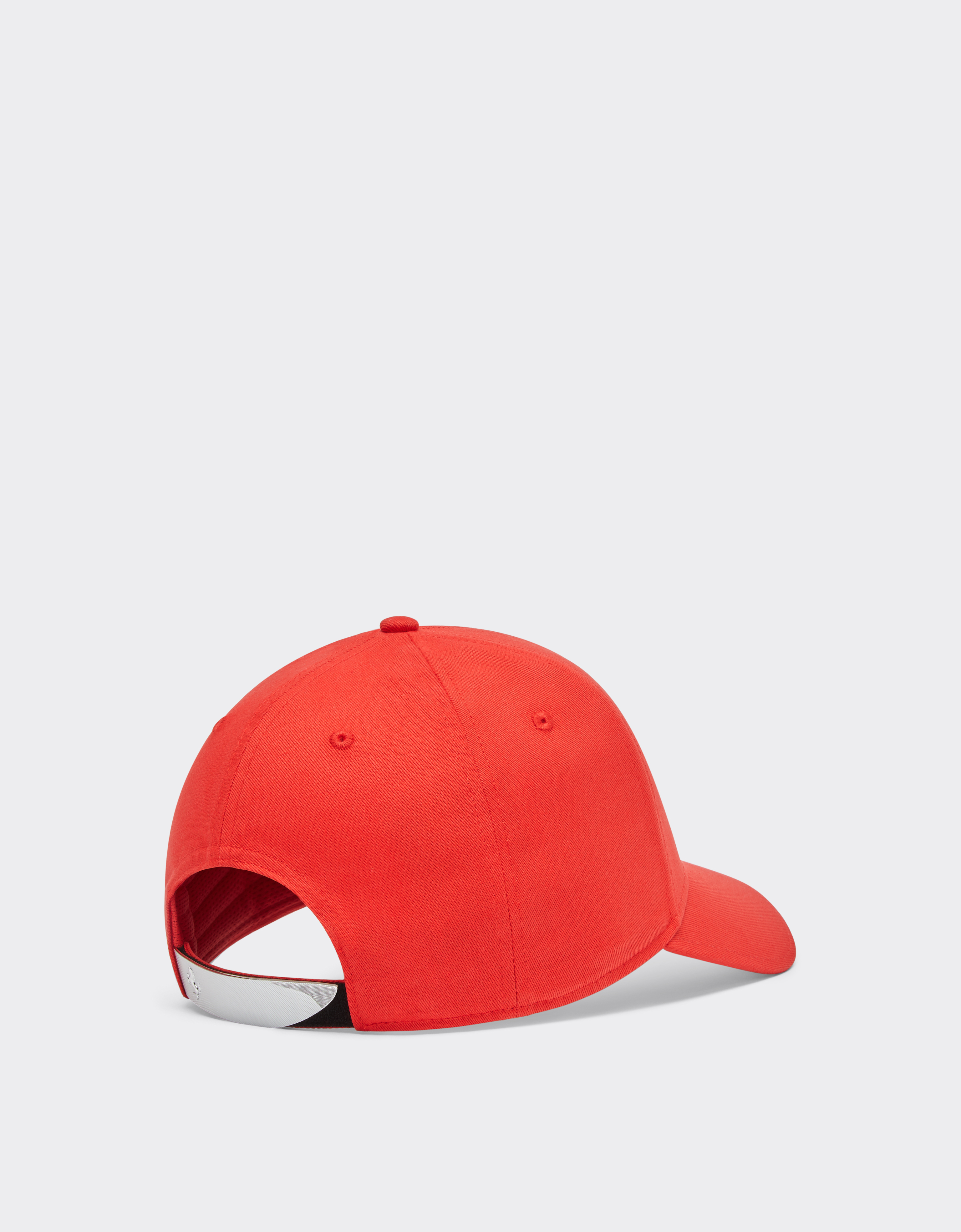 Ferrari Baseball Hat With Rubberised Logo In Rosso Corsa