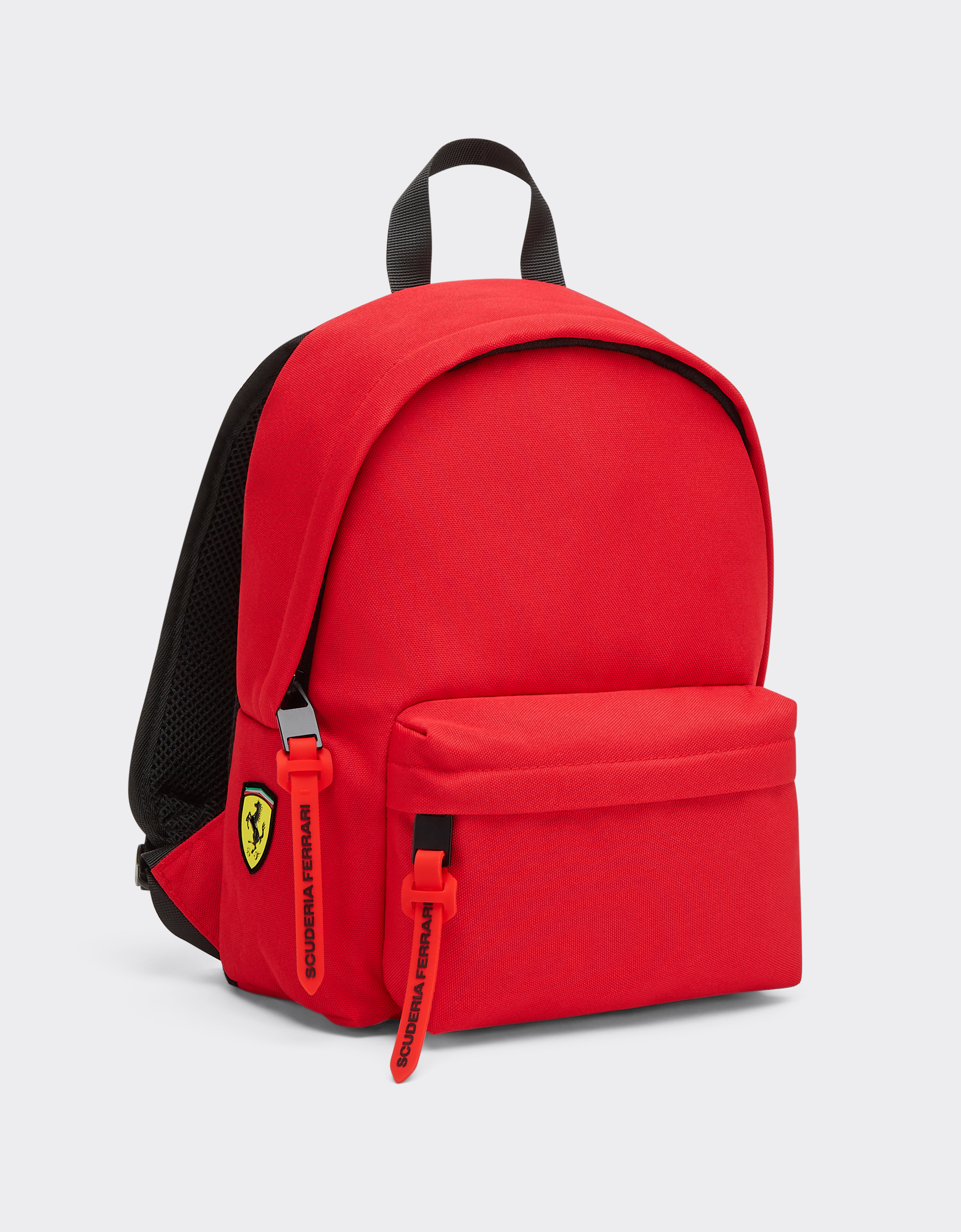  Ferrari Mini Technical Fabric Backpack With Ferrari Scudetto Kids -   Rosso Os 
