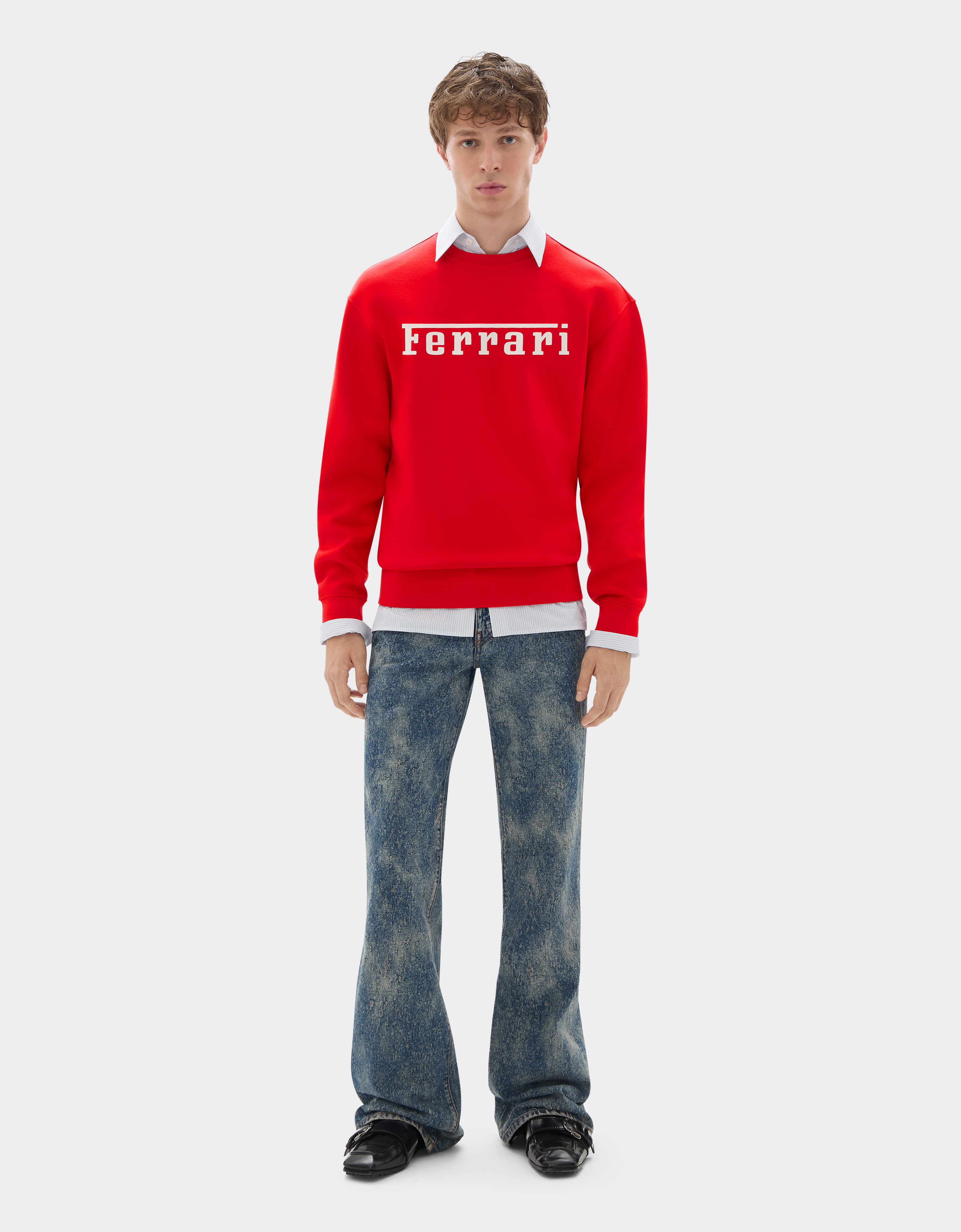  Ferrari Sweat-shirt Scuba Avec Logo Ferrari - Male Sweat-shirts Et Pièces En Maille Rouge De Course 3xl 