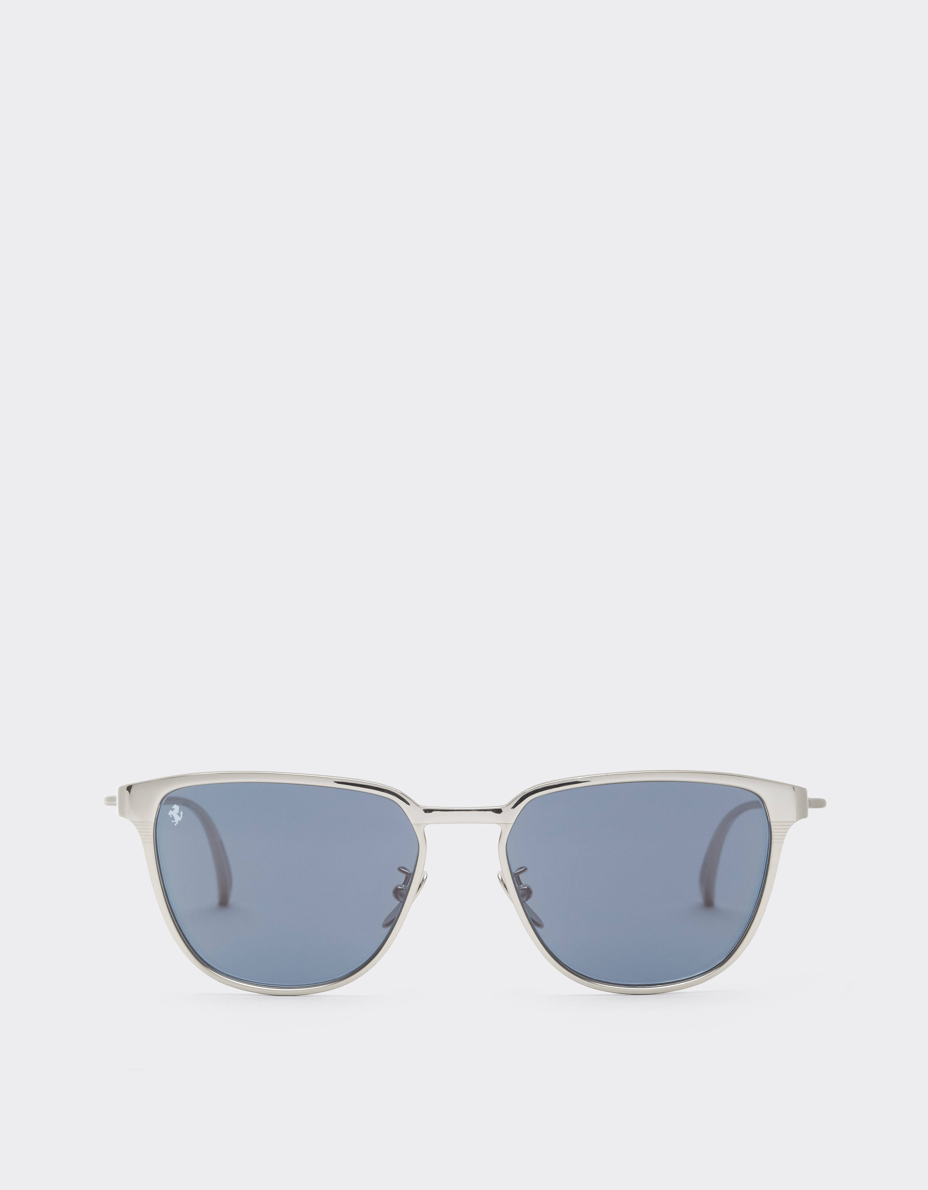 Ferrari Unisex Silver Sunglasses In -Coloredmetal With Blue Crystal Lenses - Sunglasses Os