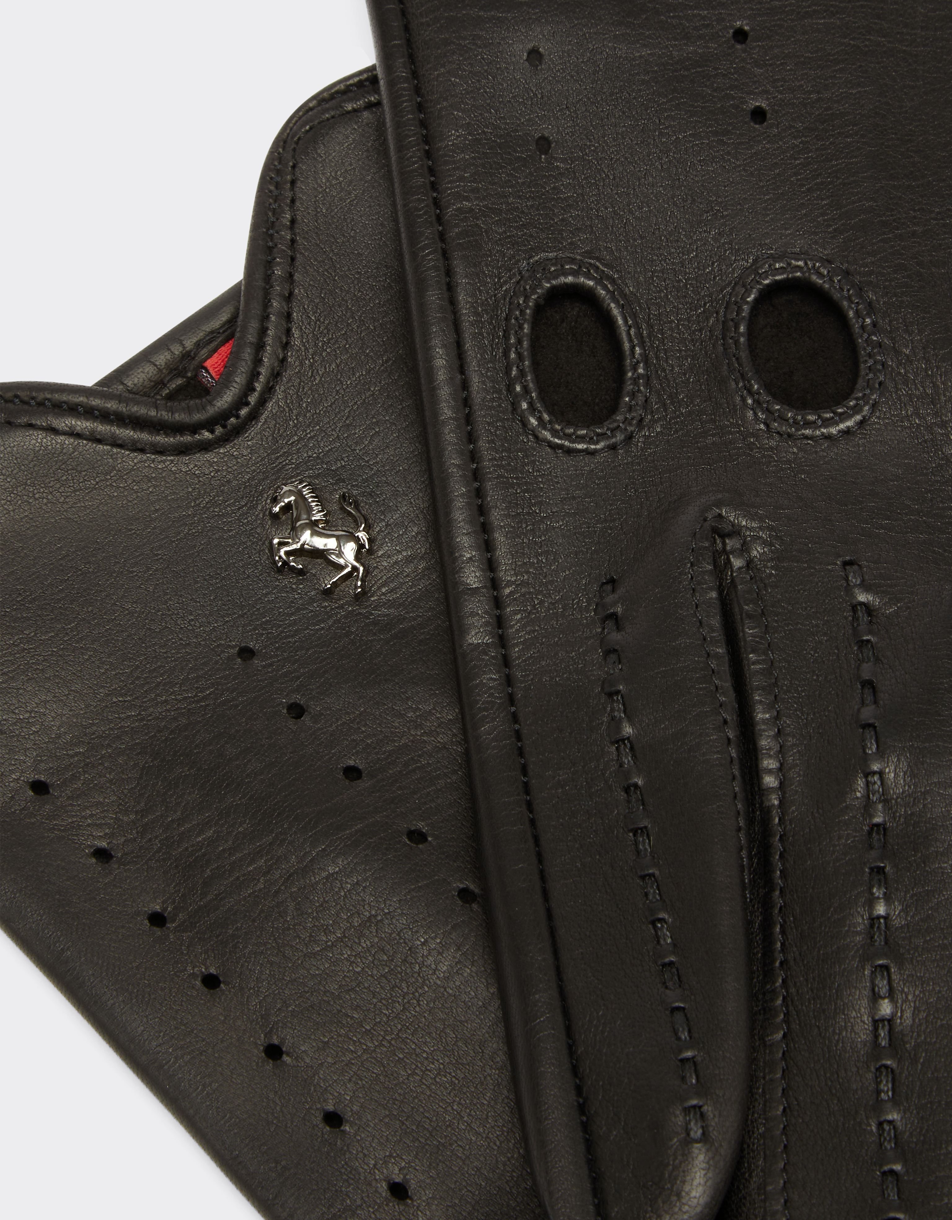 Ferrari Nappa Leather Driving Gloves In Black