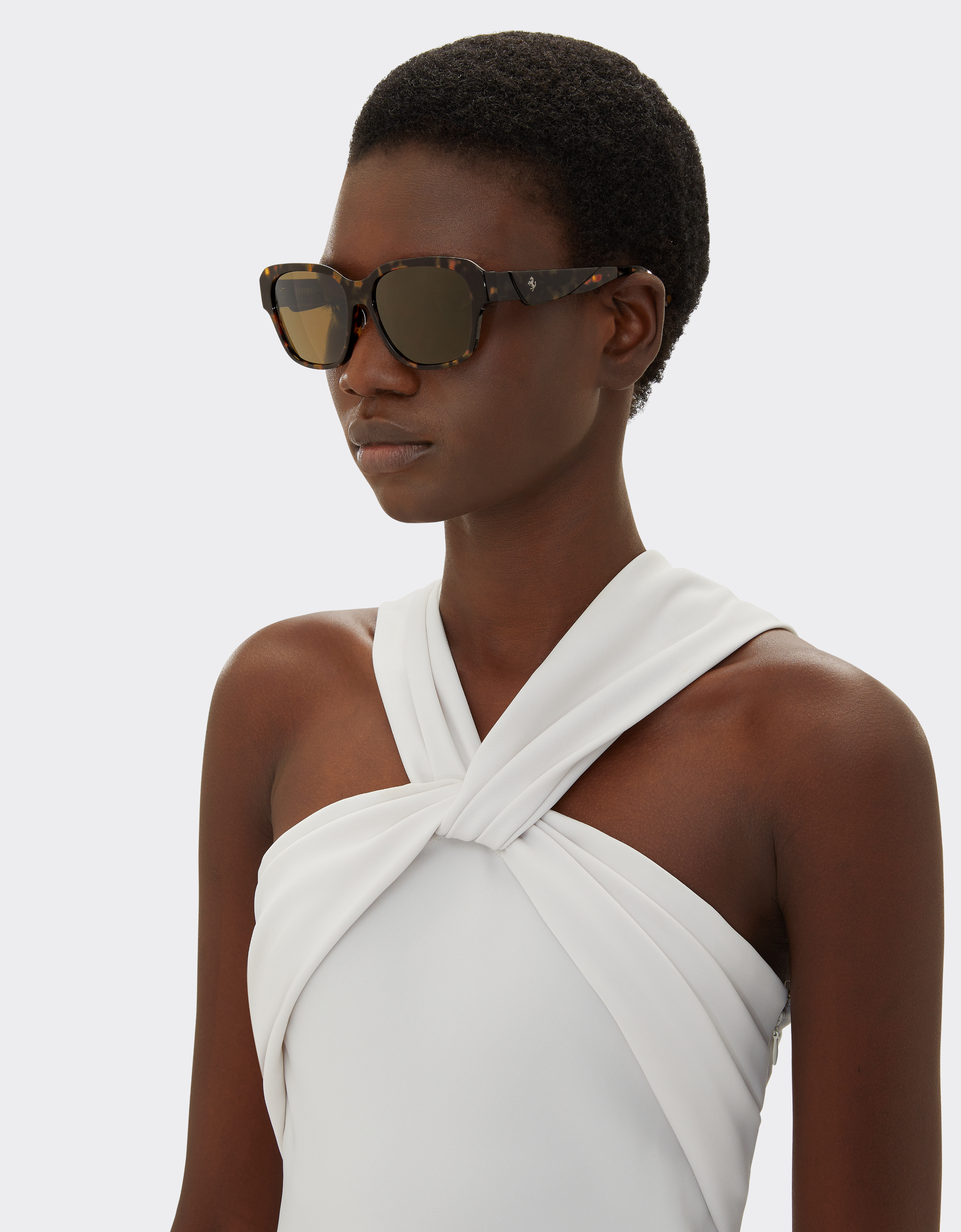 Ferrari Sunglasses In Tortoiseshell Yellow Acetate With Polarised Brown Lenses In Yellow