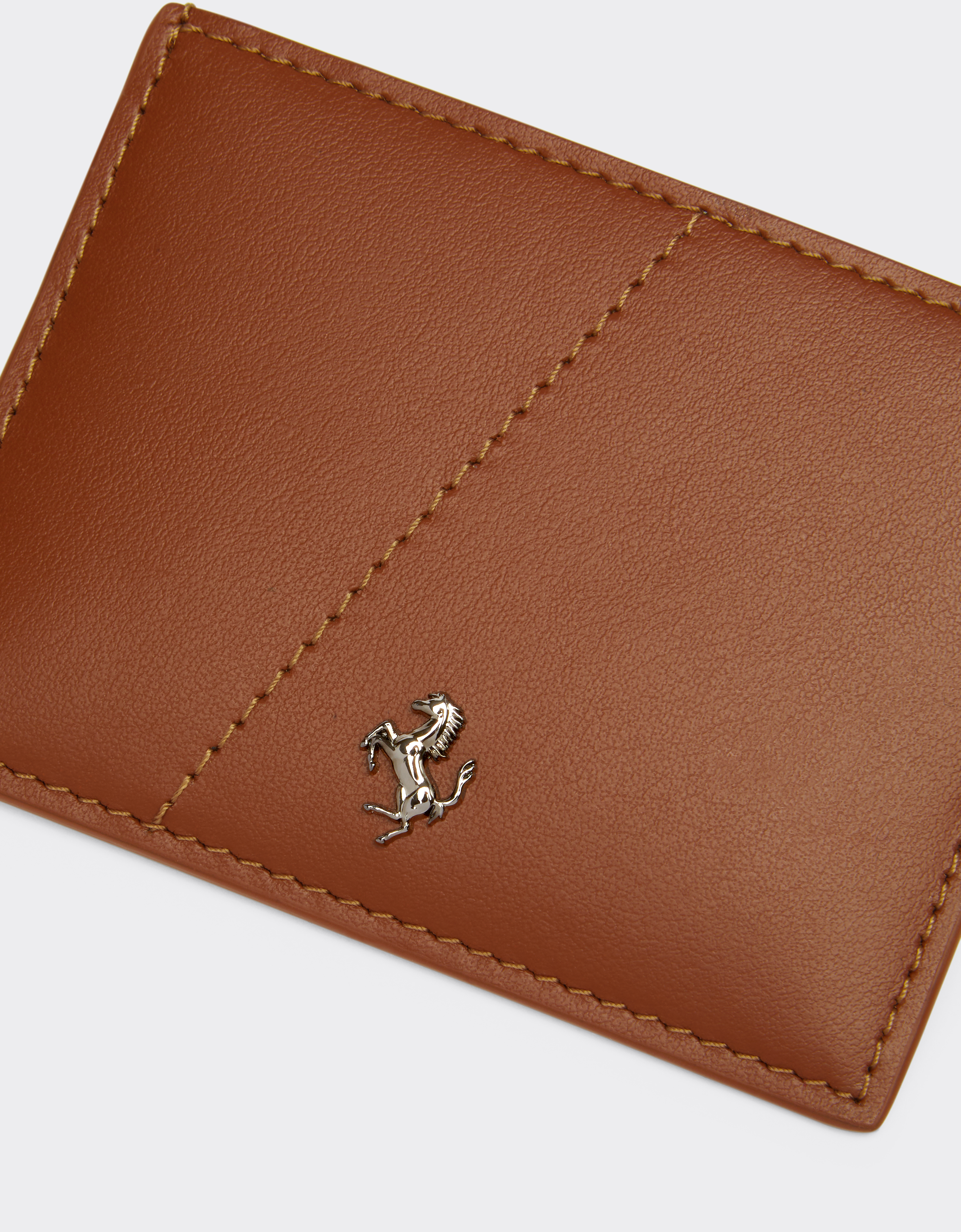 Ferrari Smooth Leather Card Holder In Hide