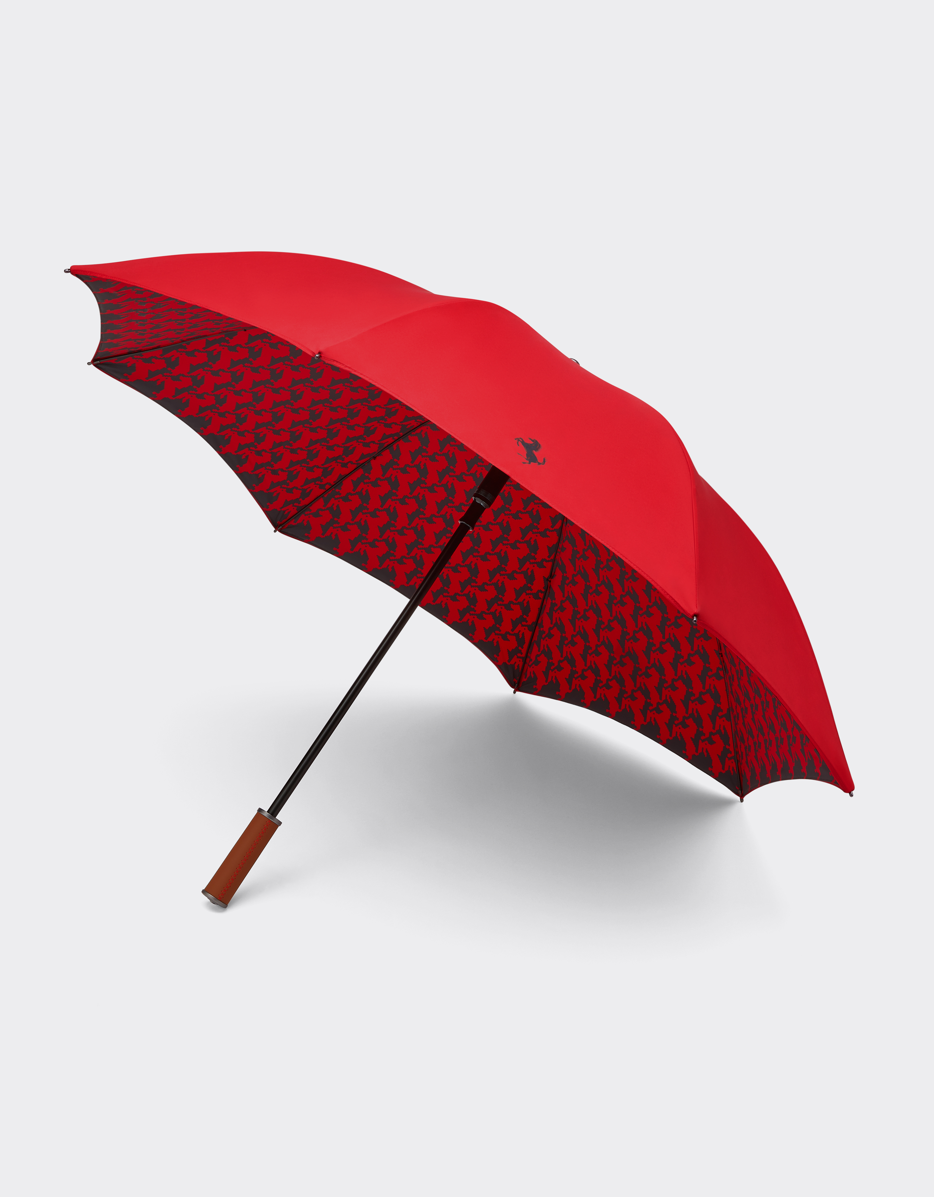 Ferrari Umbrella With Cavallino Pixel Motif In Rosso Corsa