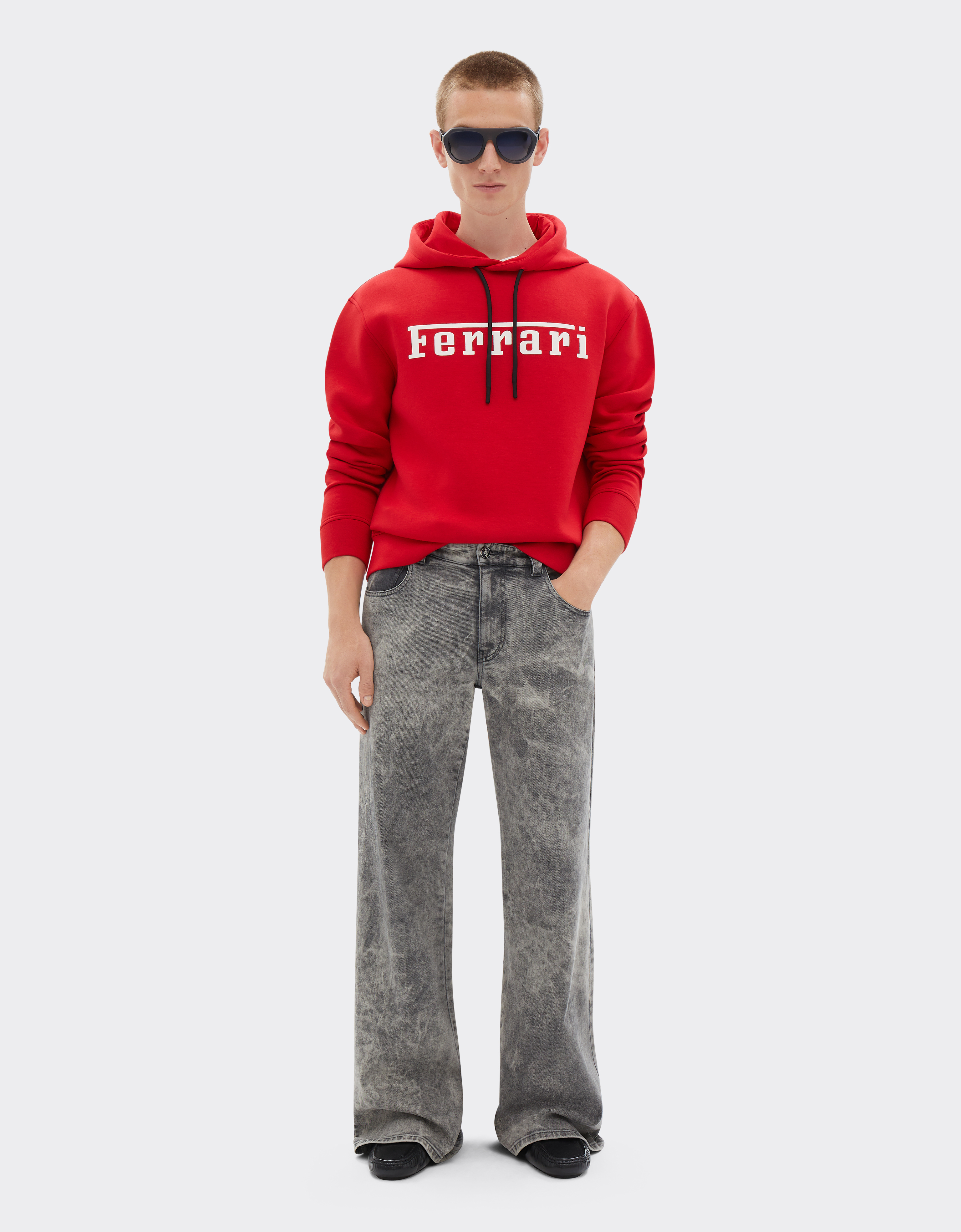 Ferrari Scuba Sweatshirt With Logo In Rosso Corsa