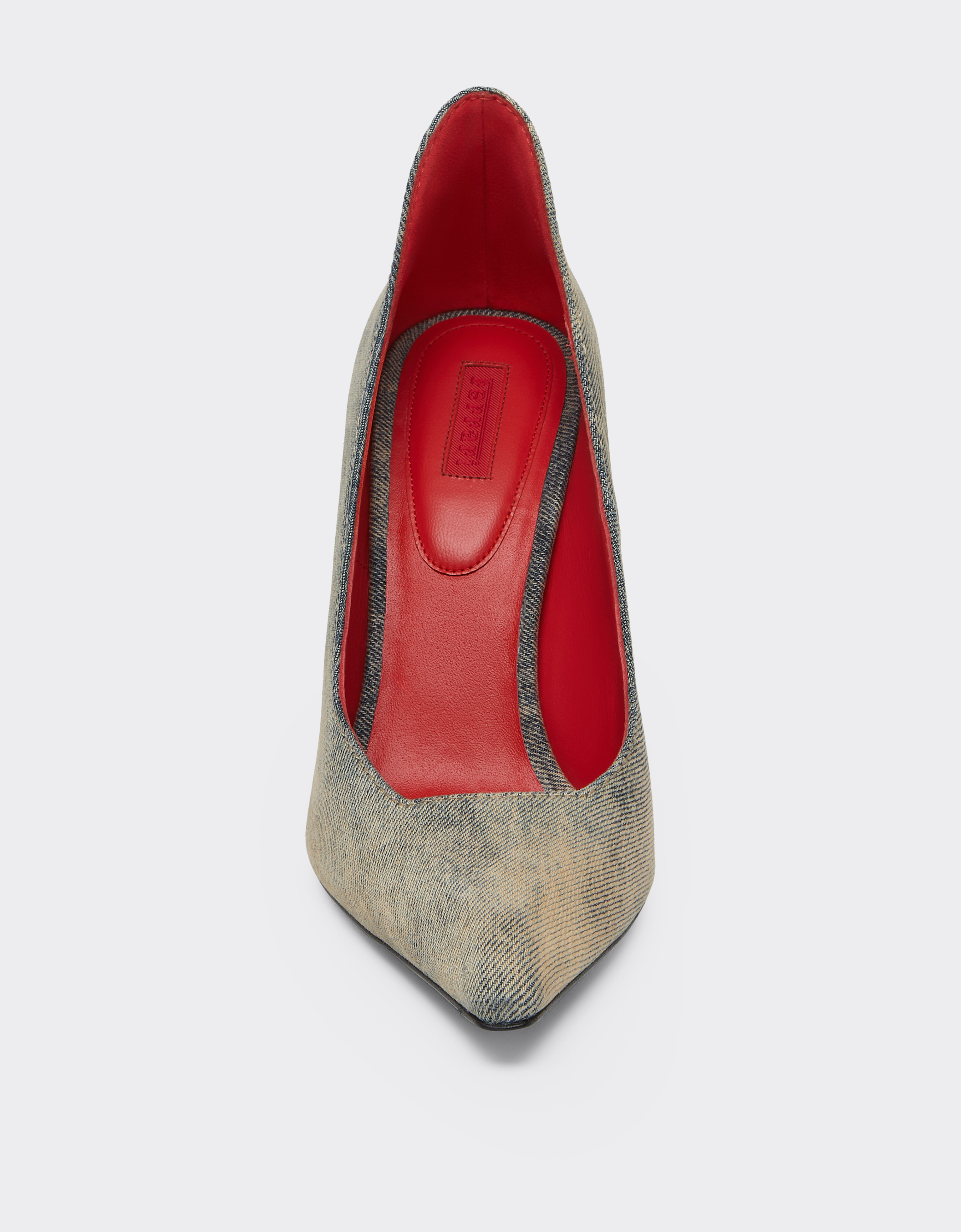Ferrari Stone-washed Denim Pumps In Gray