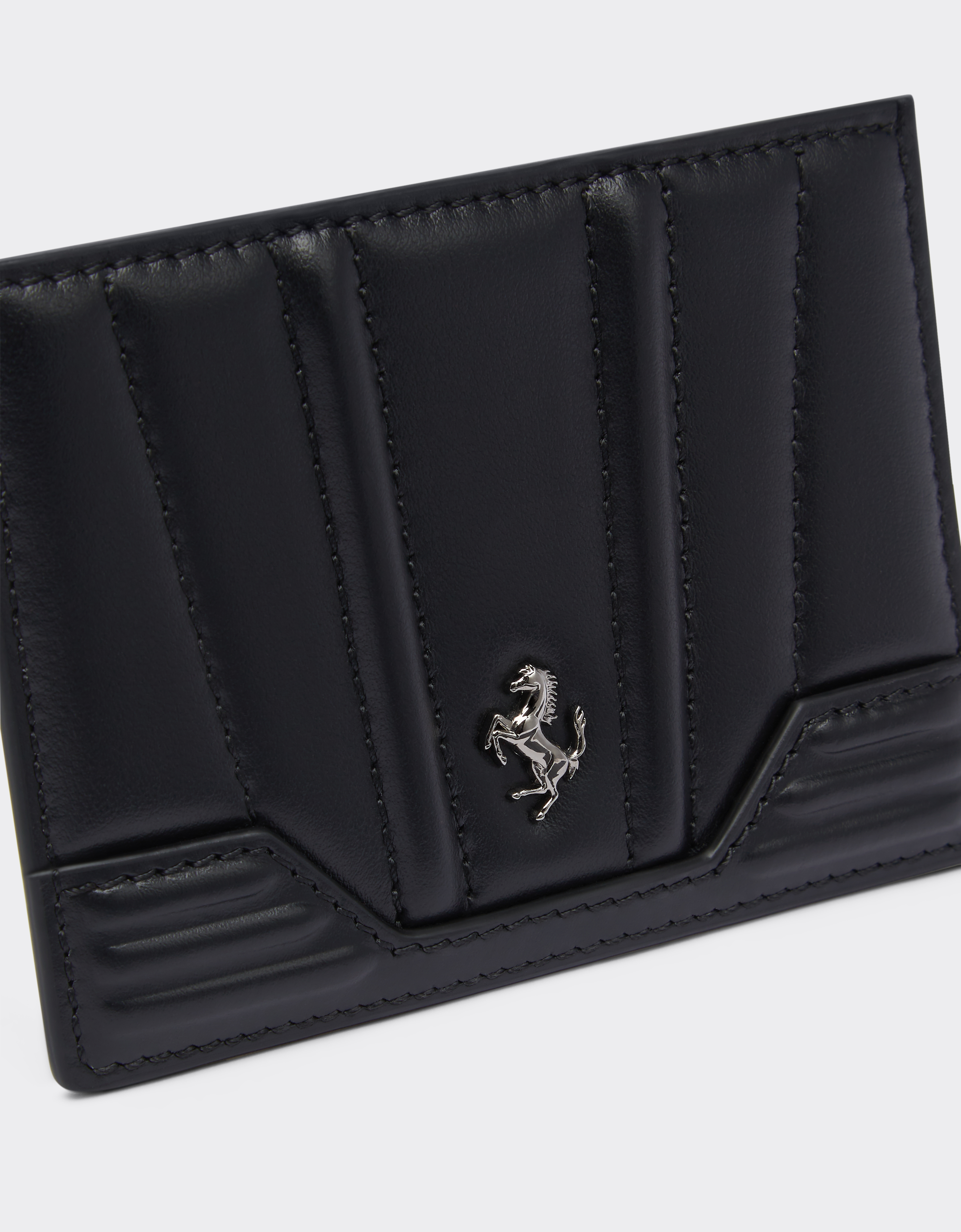 Shop Ferrari Leather Card Holder In Black