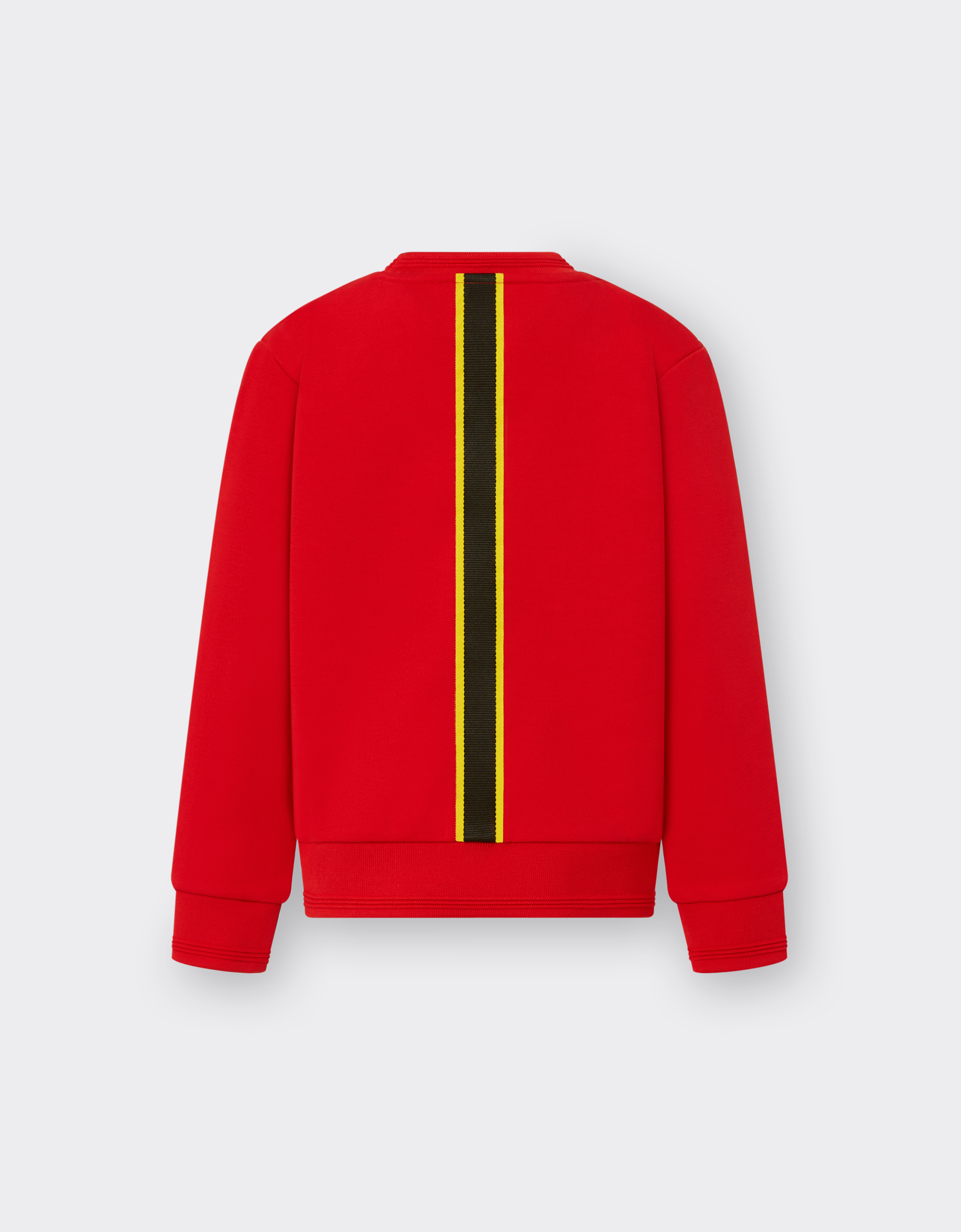 Ferrari Cotton Jumper With 3d Taping In Rosso Corsa