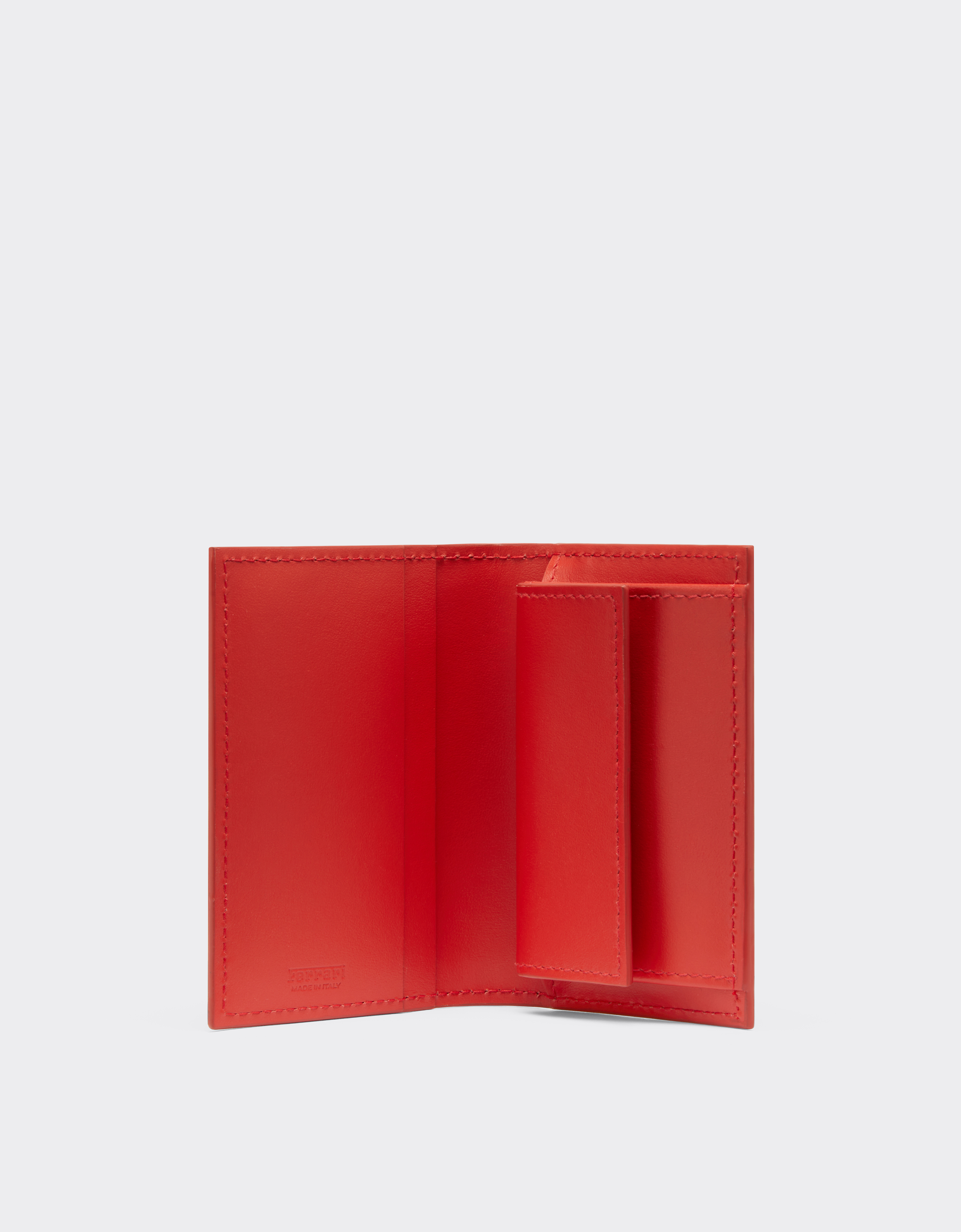  Ferrari Porte-cartes En Cuir Avec Cheval Cabré -  Portefeuilles Et Petite Maroquinerie Rosso Dino Os 