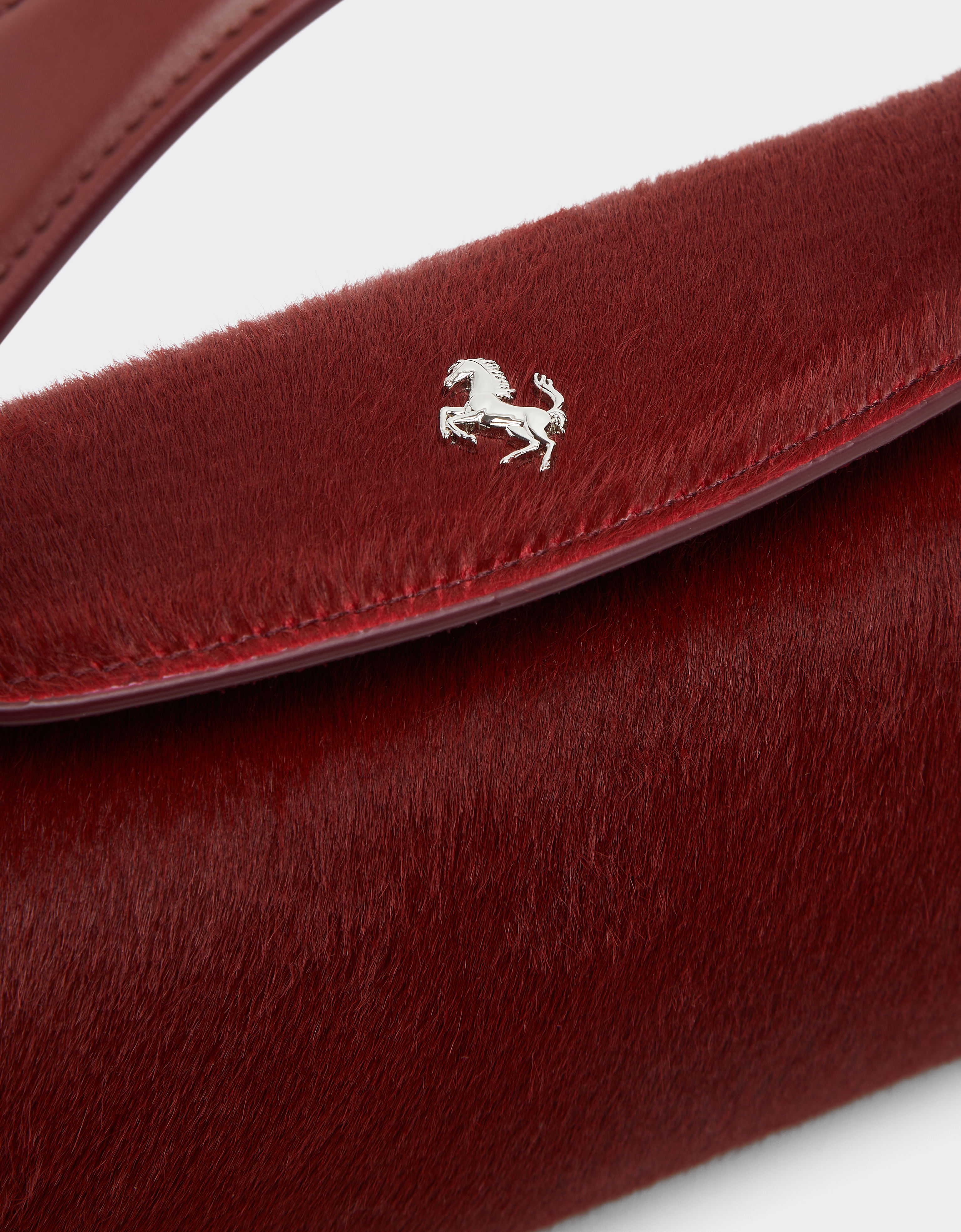 Ferrari La  Dino Top Handle Bag In Cowhide-effect Leather In Red