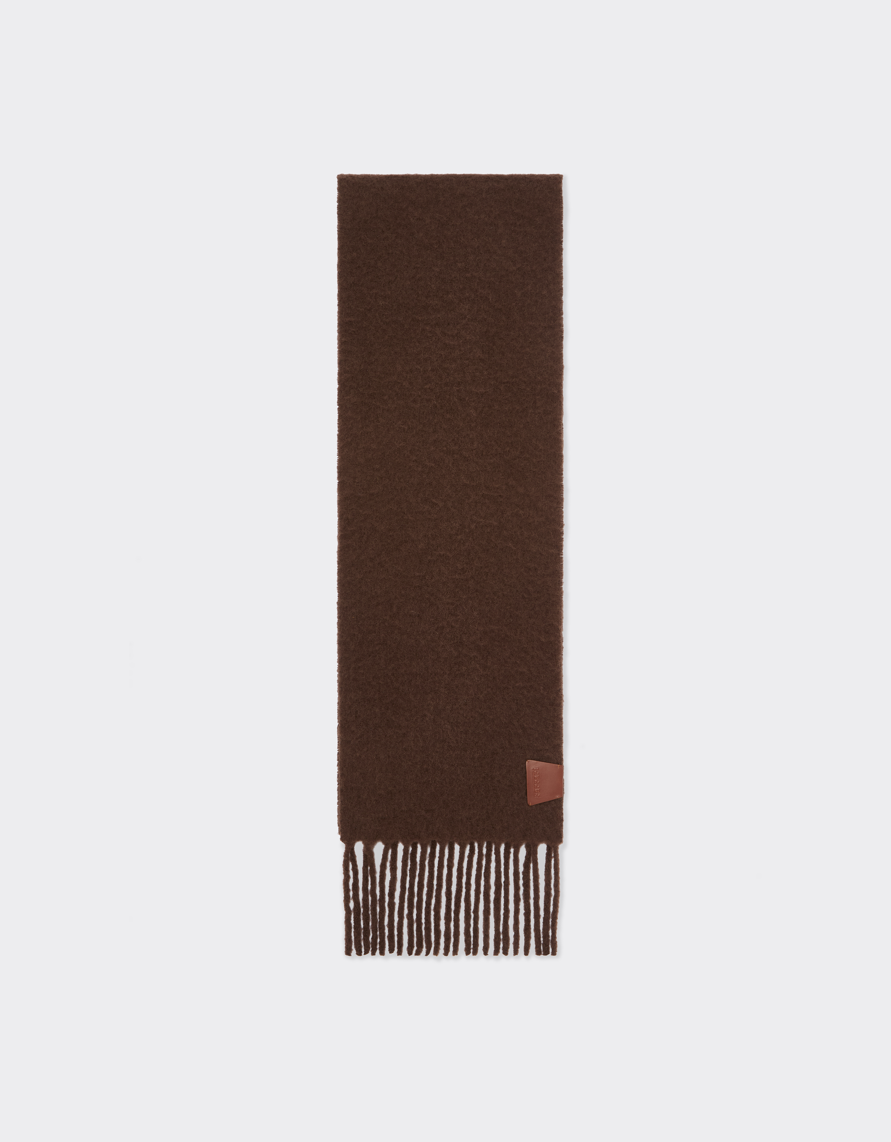 Ferrari Alpaca Scarf With  Label In Brown