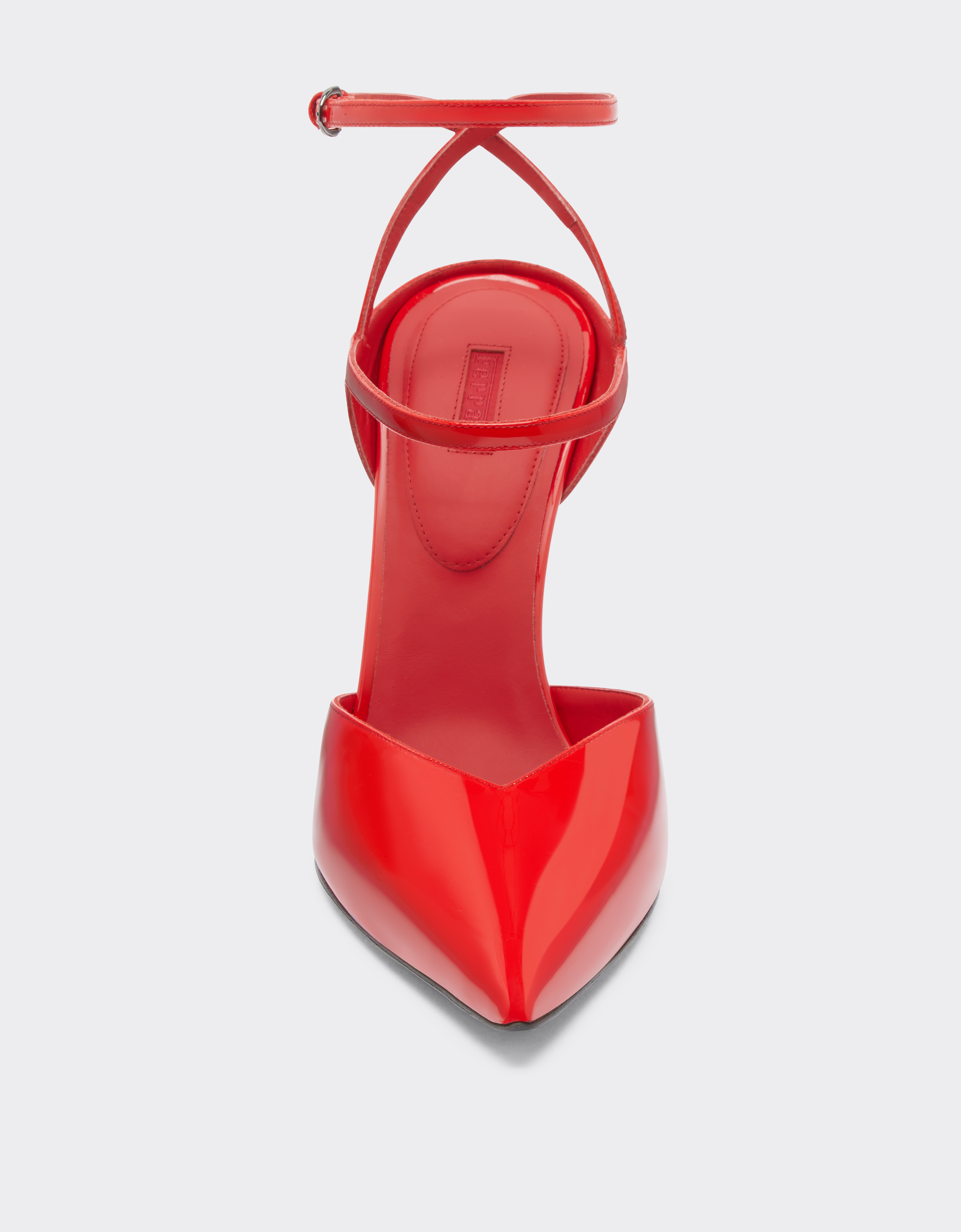 Ferrari Pump Shoe In Coated Leather In Rosso Dino