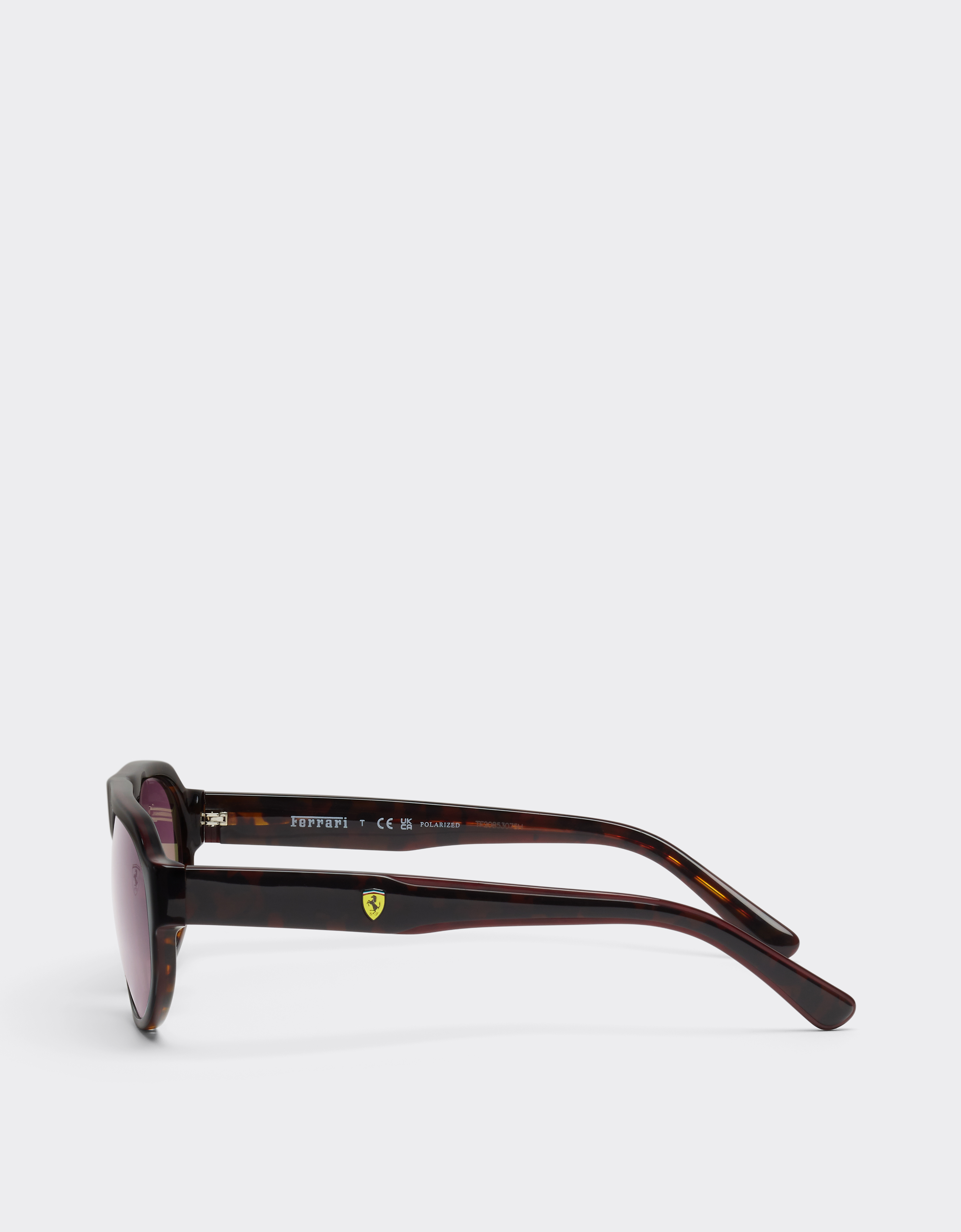 Ferrari Scuderia  0fz6027 Sunglasses In Havana And Burgundy Acetate With Gradient Red Lenses. In Black