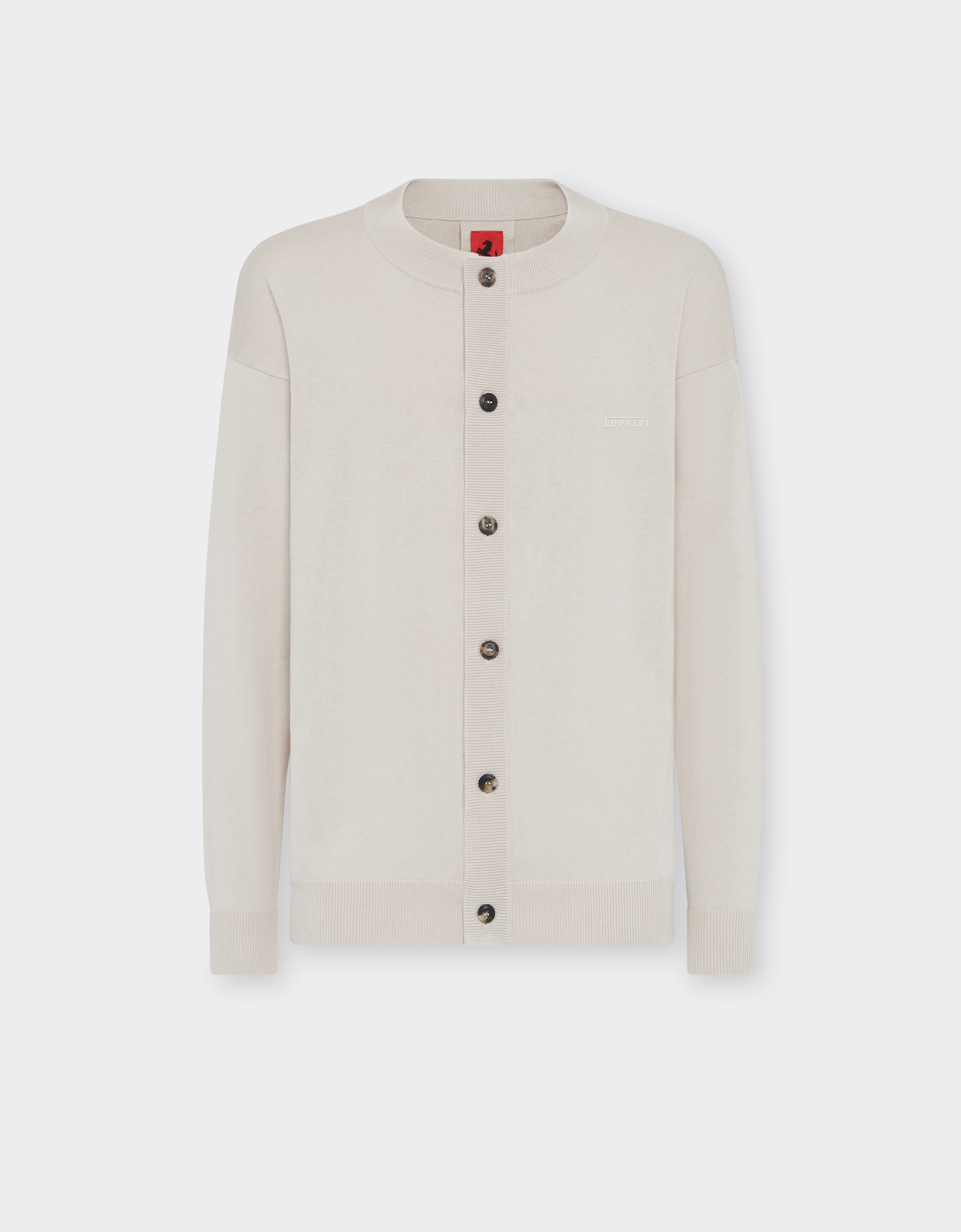 Ferrari Men's Ecru Cotton And Silk Cardigan - Sweaters & Knitwear 46