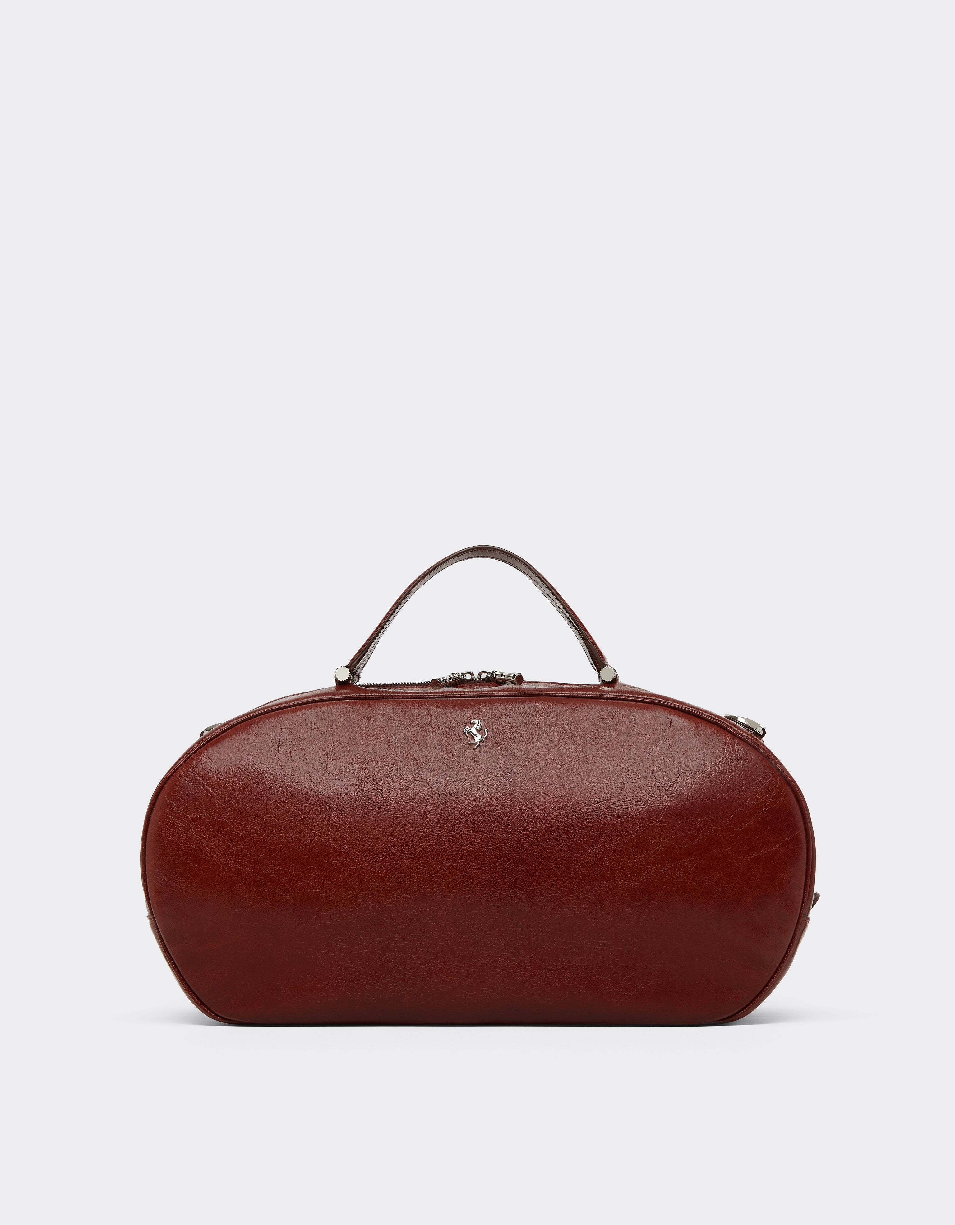 Ferrari Women's Fired Brick The Dino Bowling Bag Soft In Glossy Leather - Handbags Os