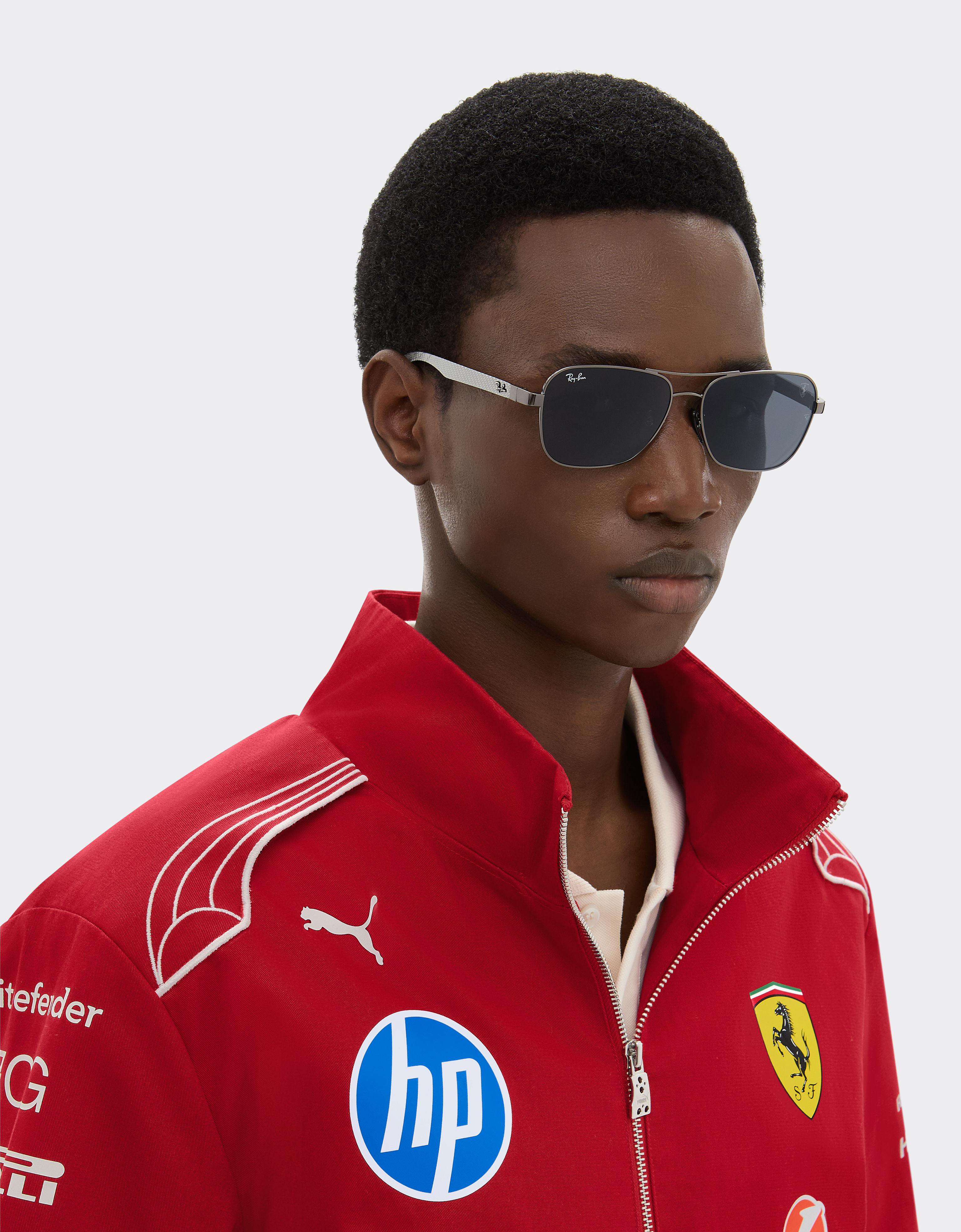 Ferrari Ray-ban For Scuderia  Rb8336m In Gunmetal Grey Metal And Light Carbon Fibre With Dark In Ingrid