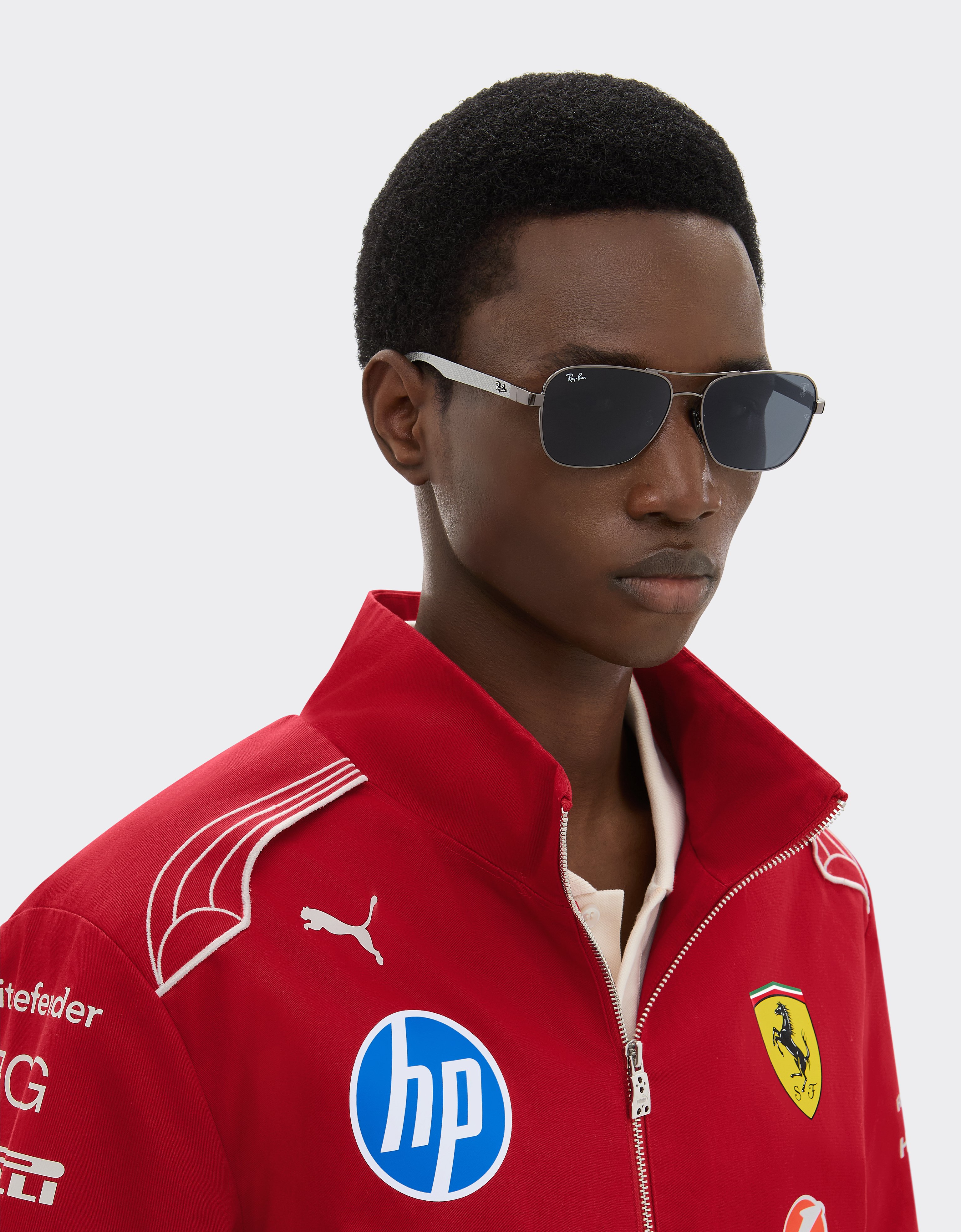 Ferrari Ray-ban For Scuderia Rb8336m In Gunmetal Grey Metal And Light Carbon Fibre With Dark In Ingrid