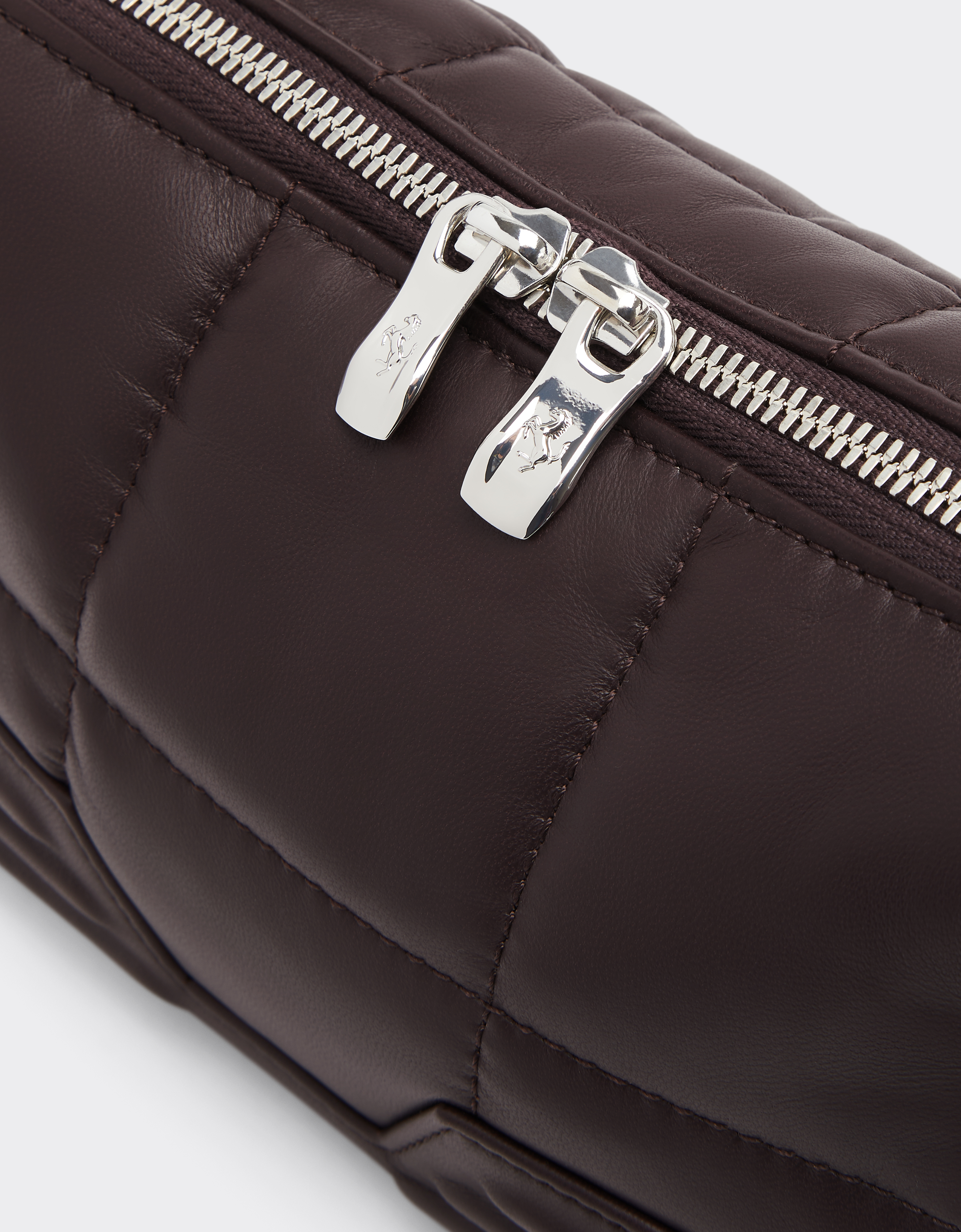 Ferrari Gt Soft Shoulder Bag In Quilted Leather In Brown