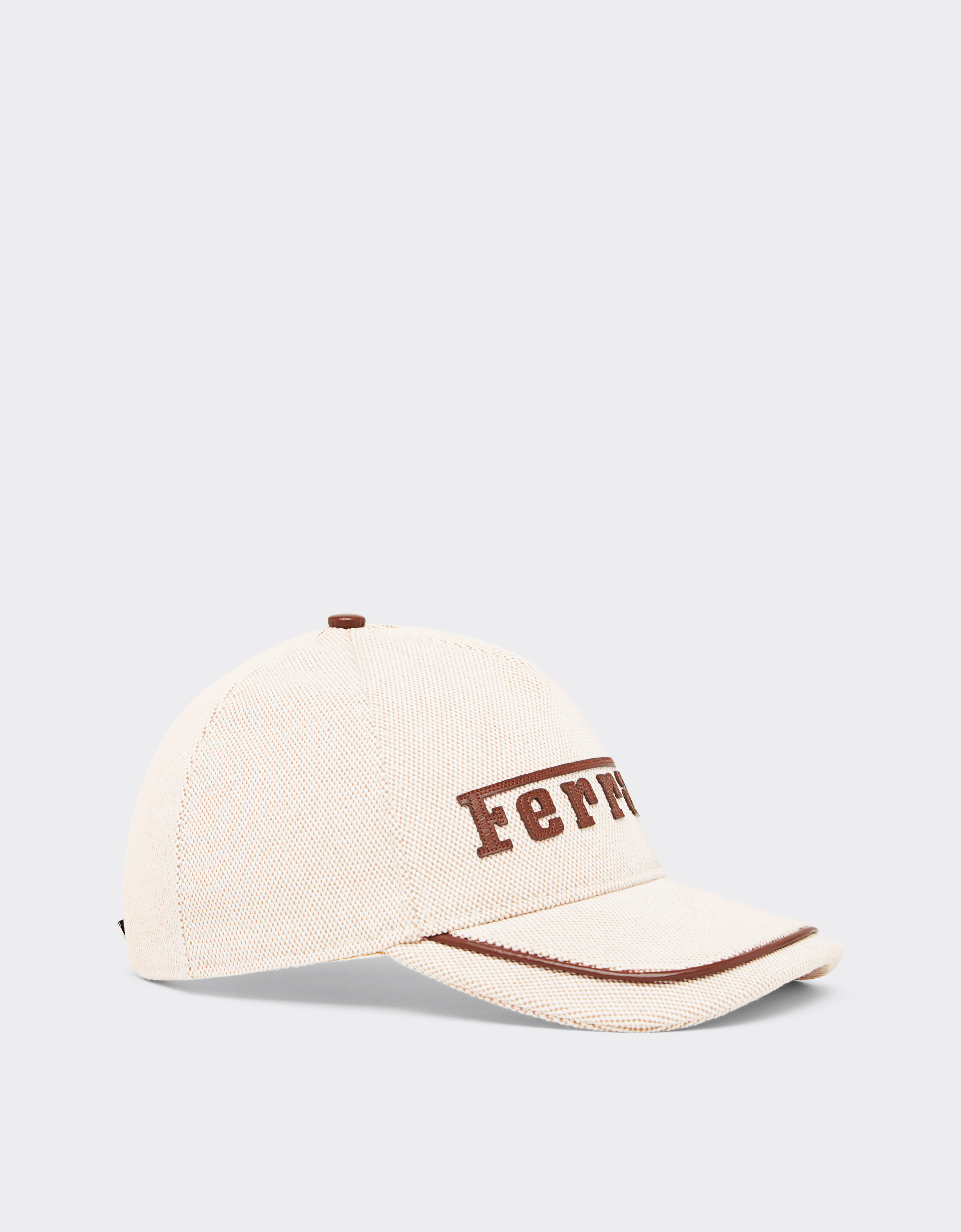 Ferrari Baseball Cap With Embroidered  Logo And Leather Details In Hide