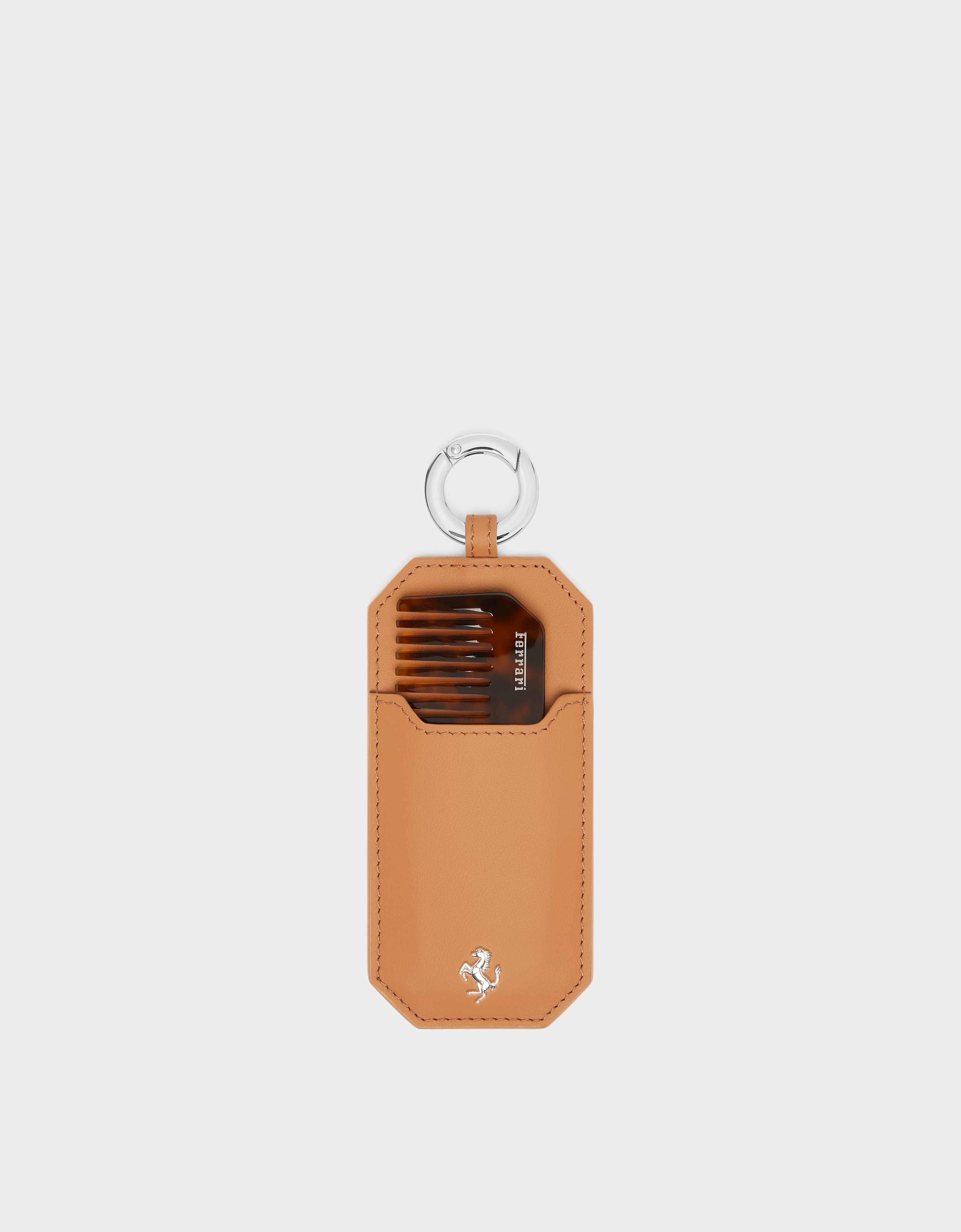 Ferrari Leather Case With Second Life Comb In Brown