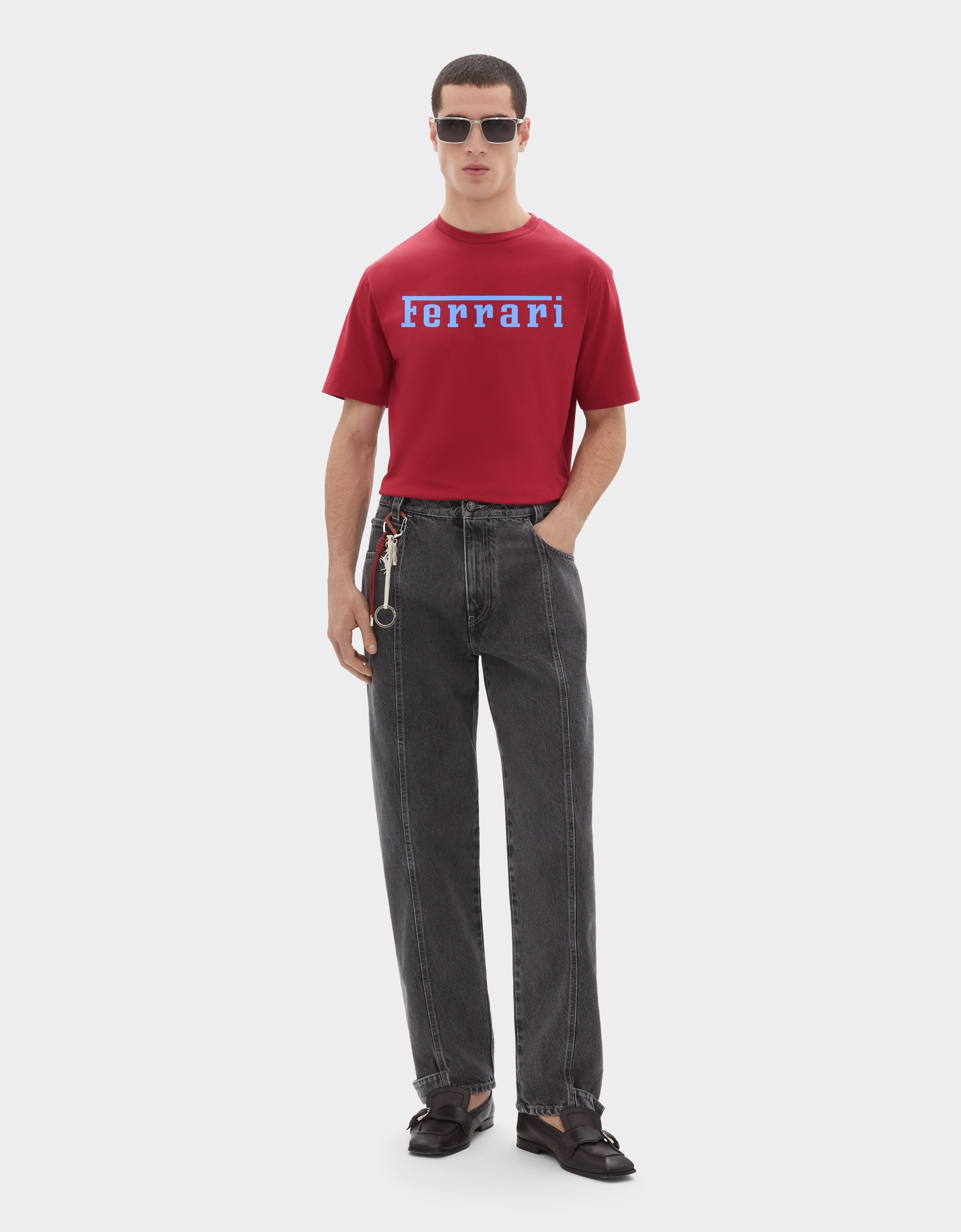  Ferrari Baumwoll-t-shirt Mit Ferrari-logo -  T-shirts Rosso Maison Xs 