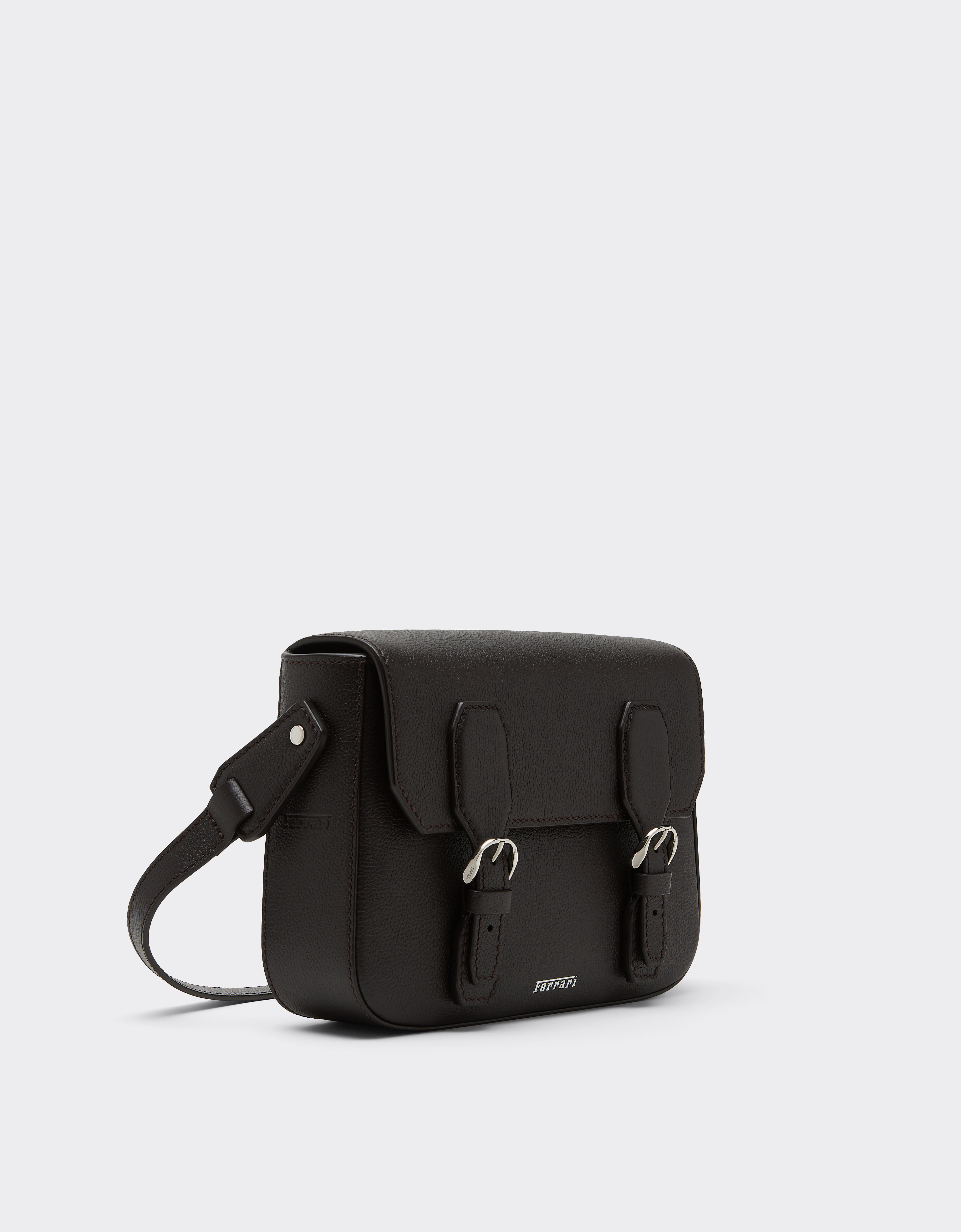  Ferrari Messenger Bag Aus Granatfarbenem Leder - Male Reisetaschen Marrone Scuro Os 