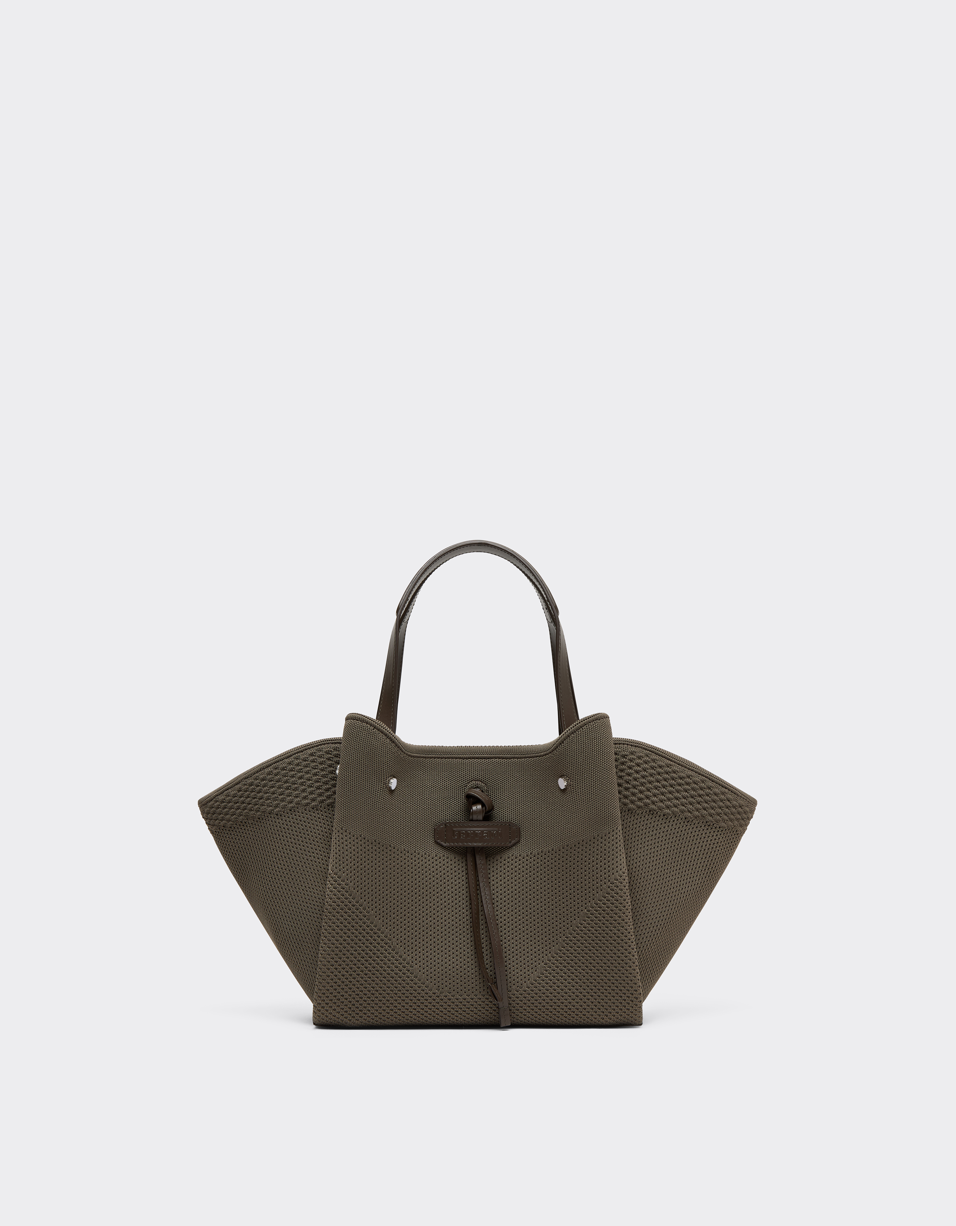 Ferrari Women's Khaki Green Small Tote Bag In Mesh And Leather - Shopping Bags Os