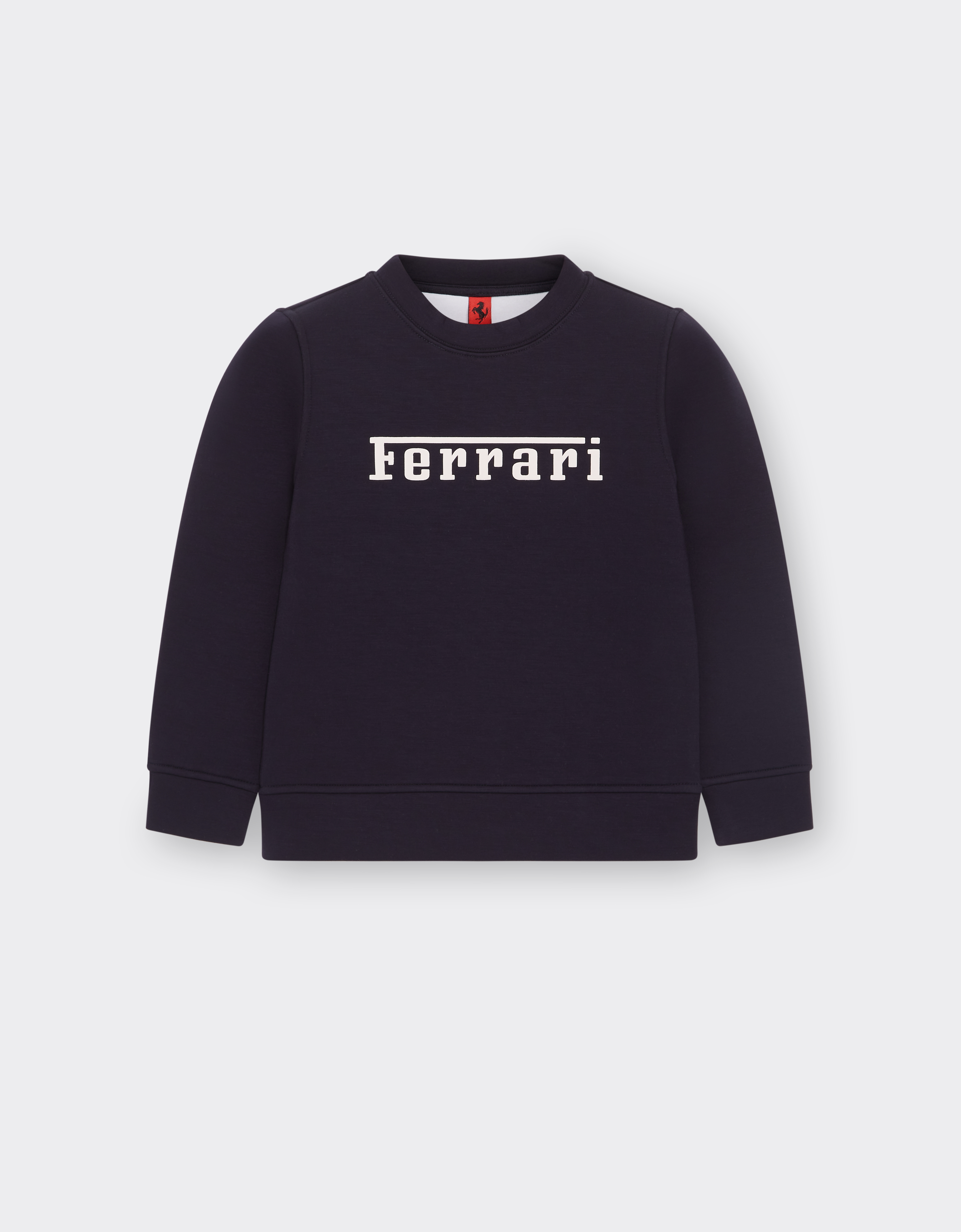 Ferrari Unisex Navy Scuba Sweatshirt With Logo - Jackets And Sweatshirts 10Y