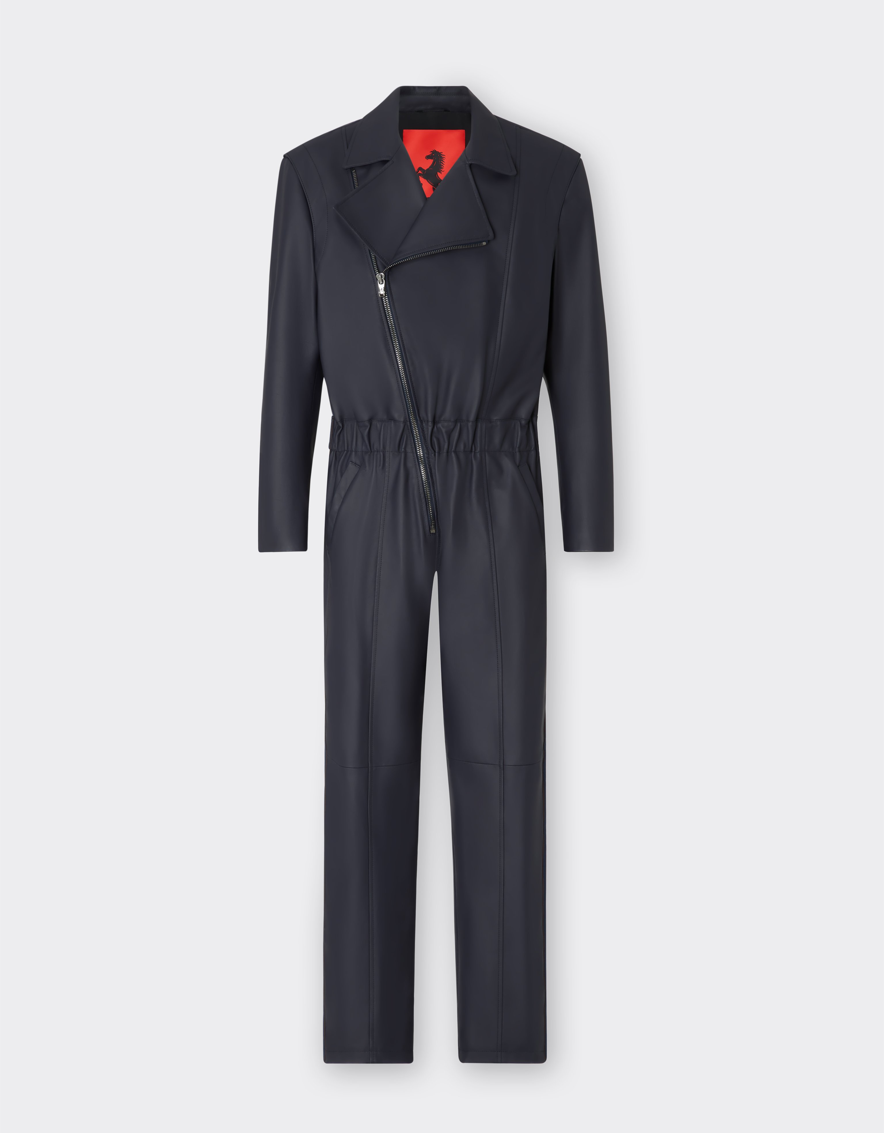 Ferrari jumpsuit in nappa leather in Navy | Ferrari®