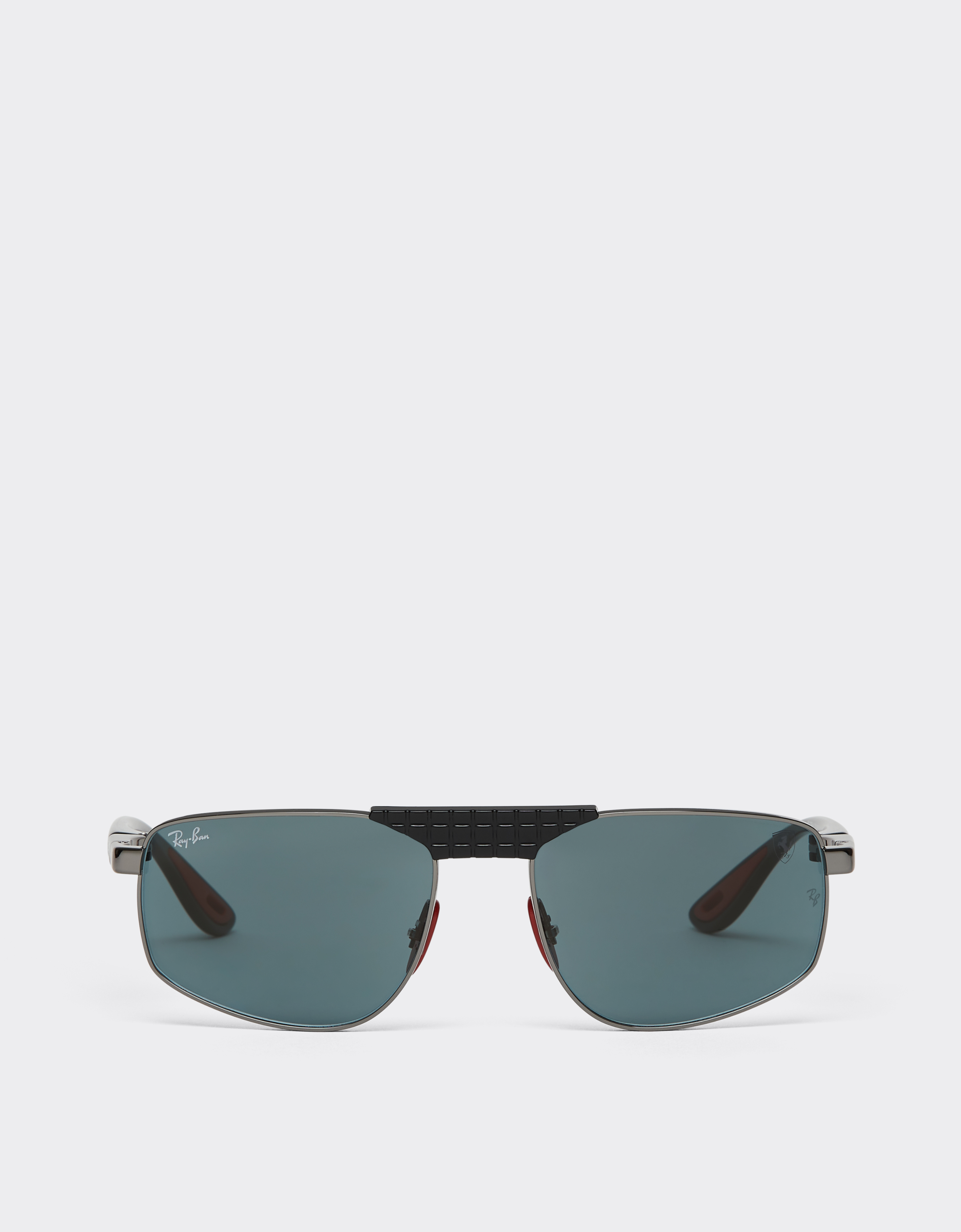 Ferrari Unisex Gunmetal Ray-Ban For Scuderia Rb3776m In -Coloured Metal With Blue Lenses - Sunglasses Os